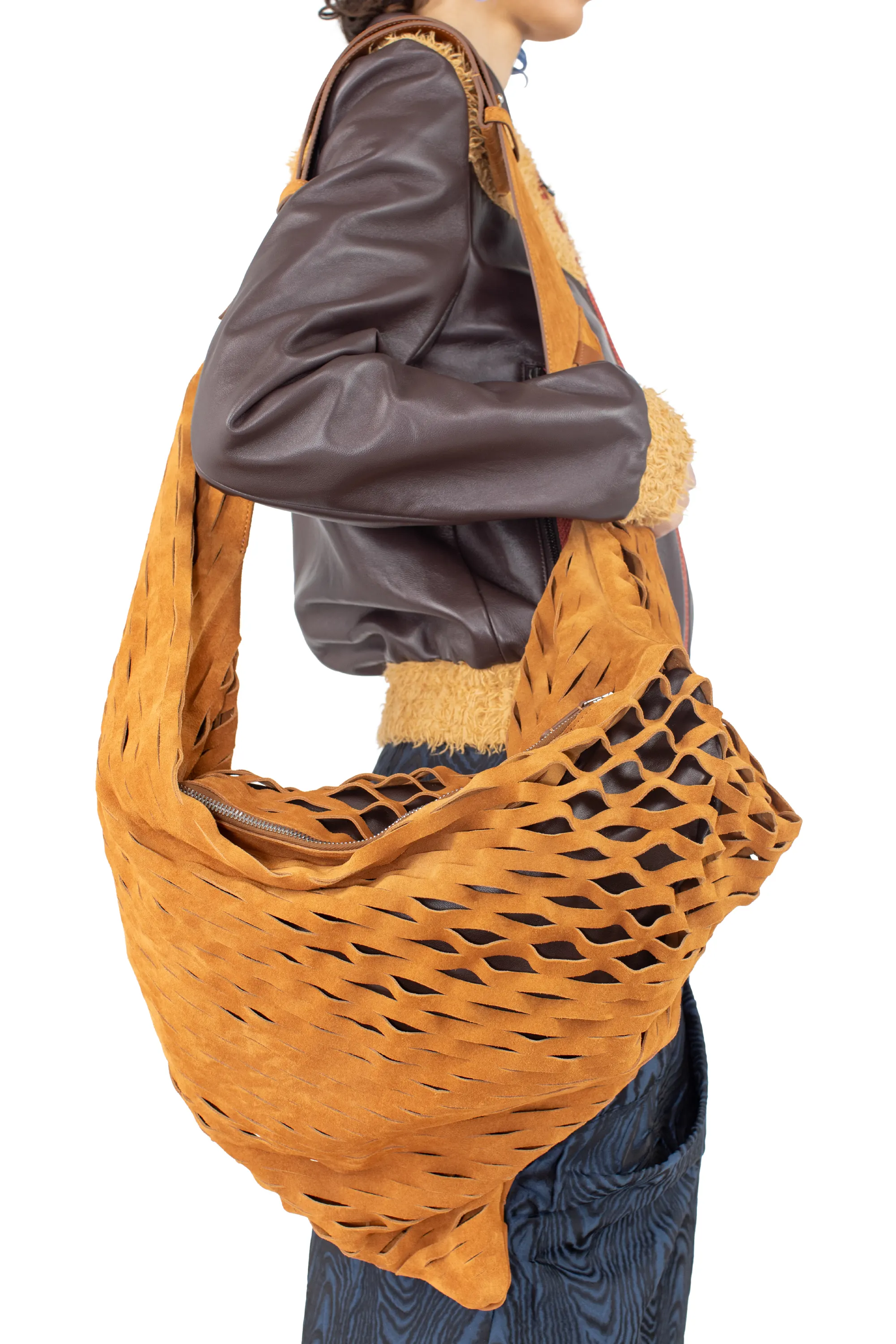 KIKO KOSTADINOV FIORE TWISTED BAG - CARAMEL