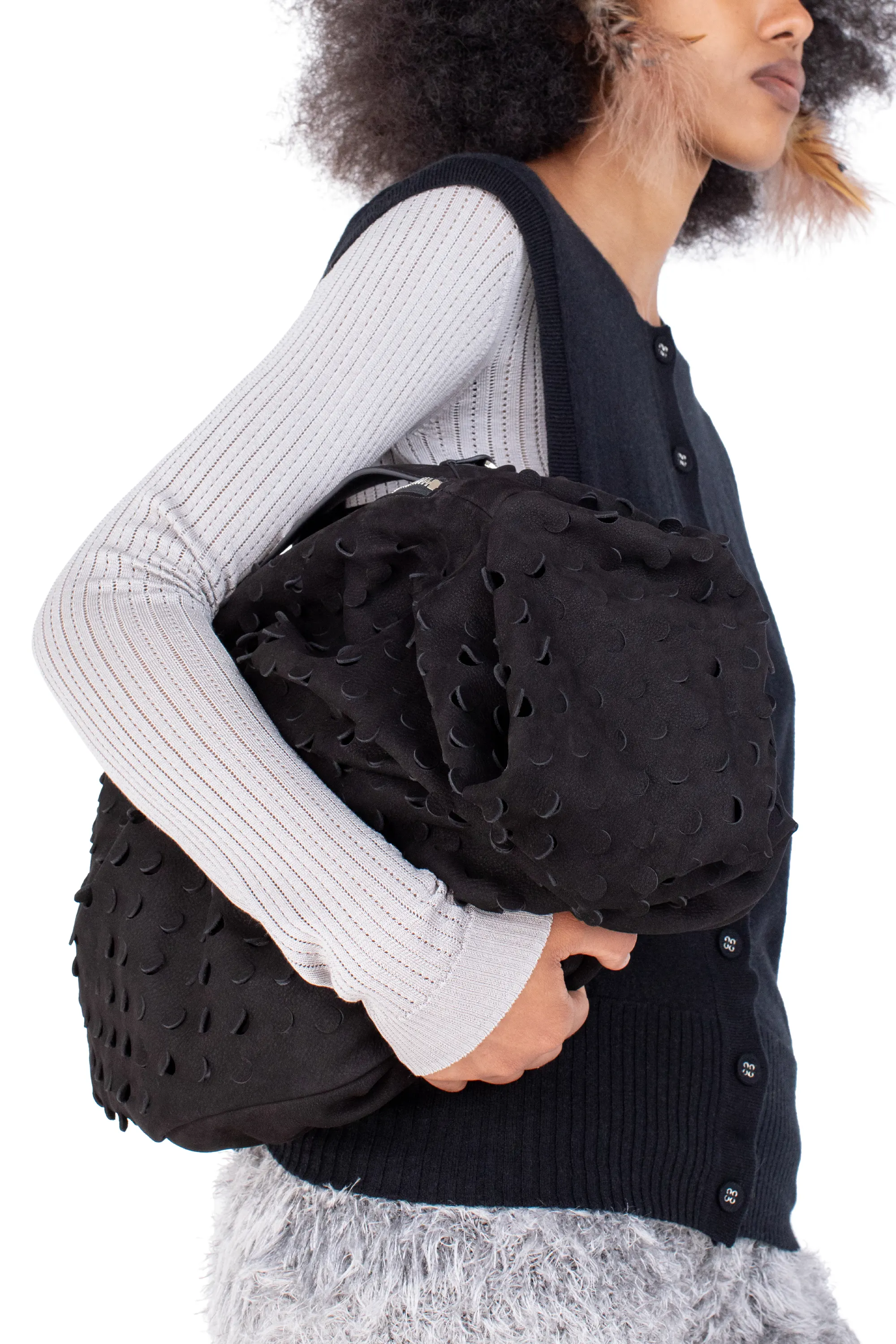 KIKO KOSTADINOV FIORE TWISTED BAG - RAVEN BLACK