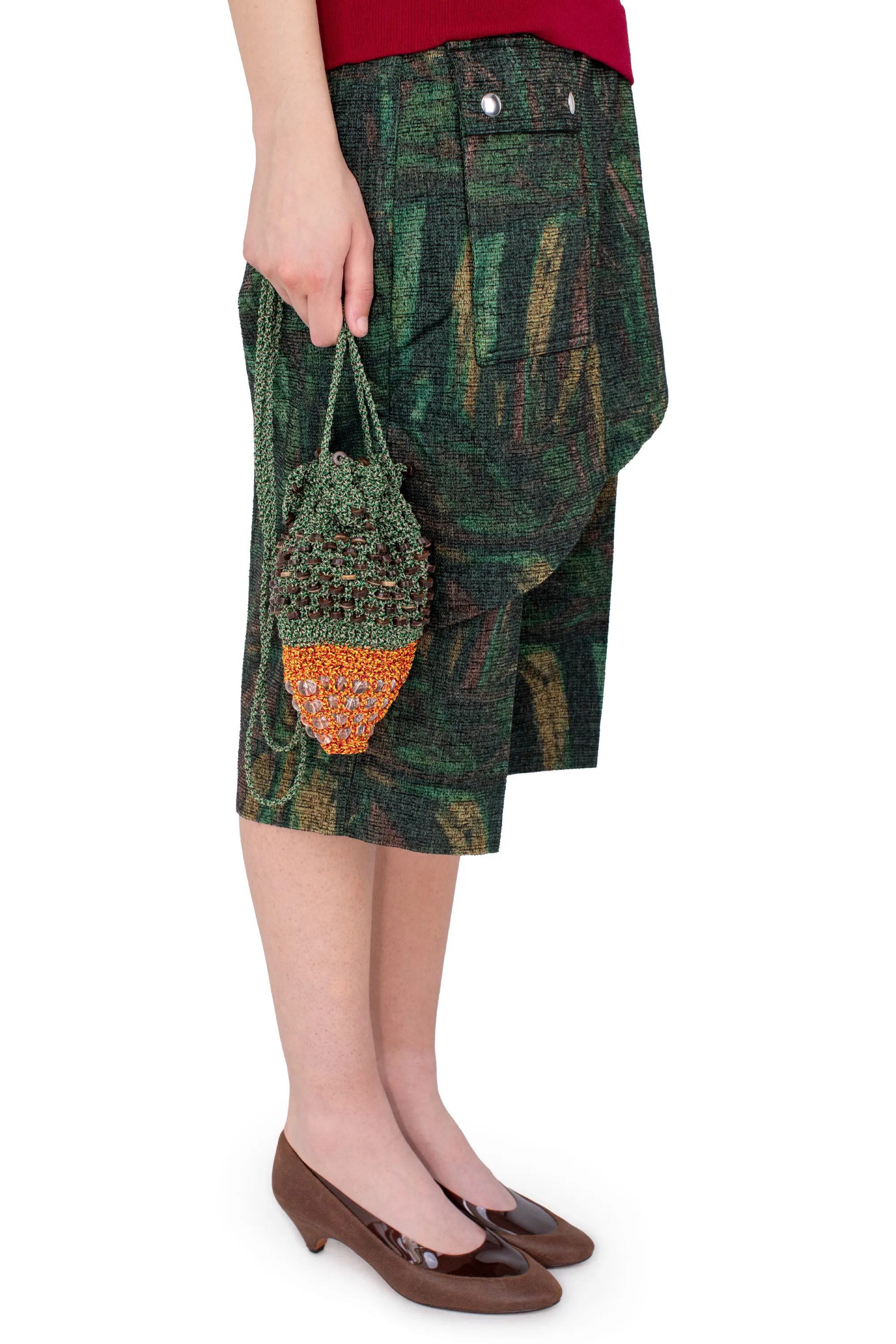 KIKO KOSTADINOV GANNET CROCHET POUCH - CAMOUFLAGE & FIREBALL