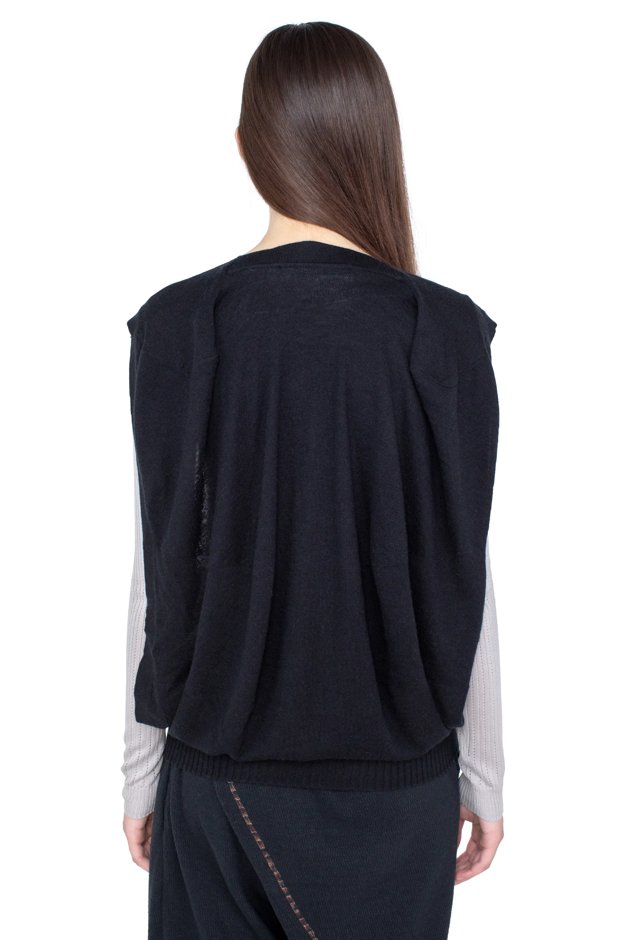 KIKO KOSTADINOV GUILLEMOT COCOON CARDIGAN - NEBULAR BLACK & SILVER GREY