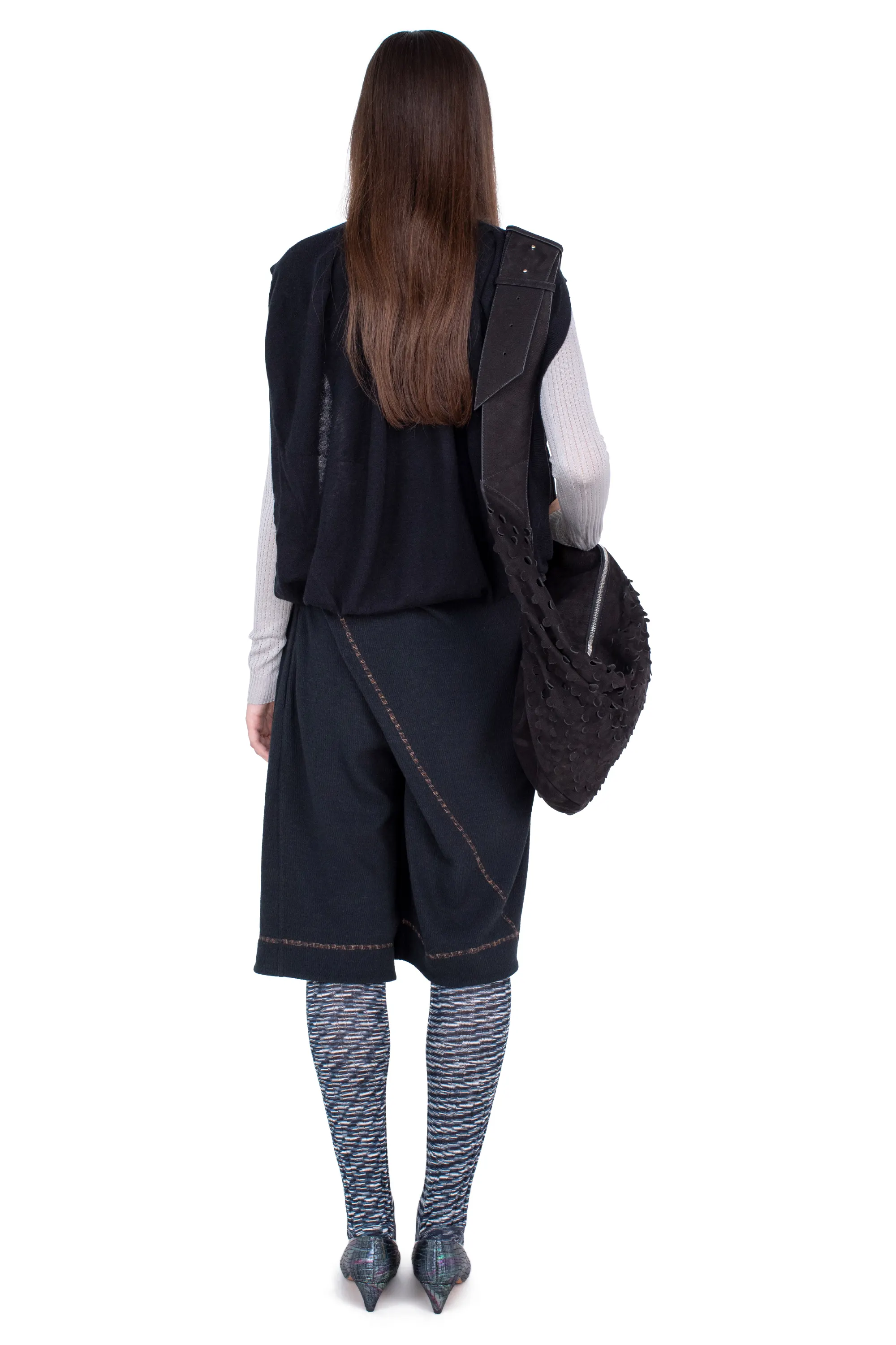 KIKO KOSTADINOV GUILLEMOT COCOON CARDIGAN - NEBULAR BLACK & SILVER GREY