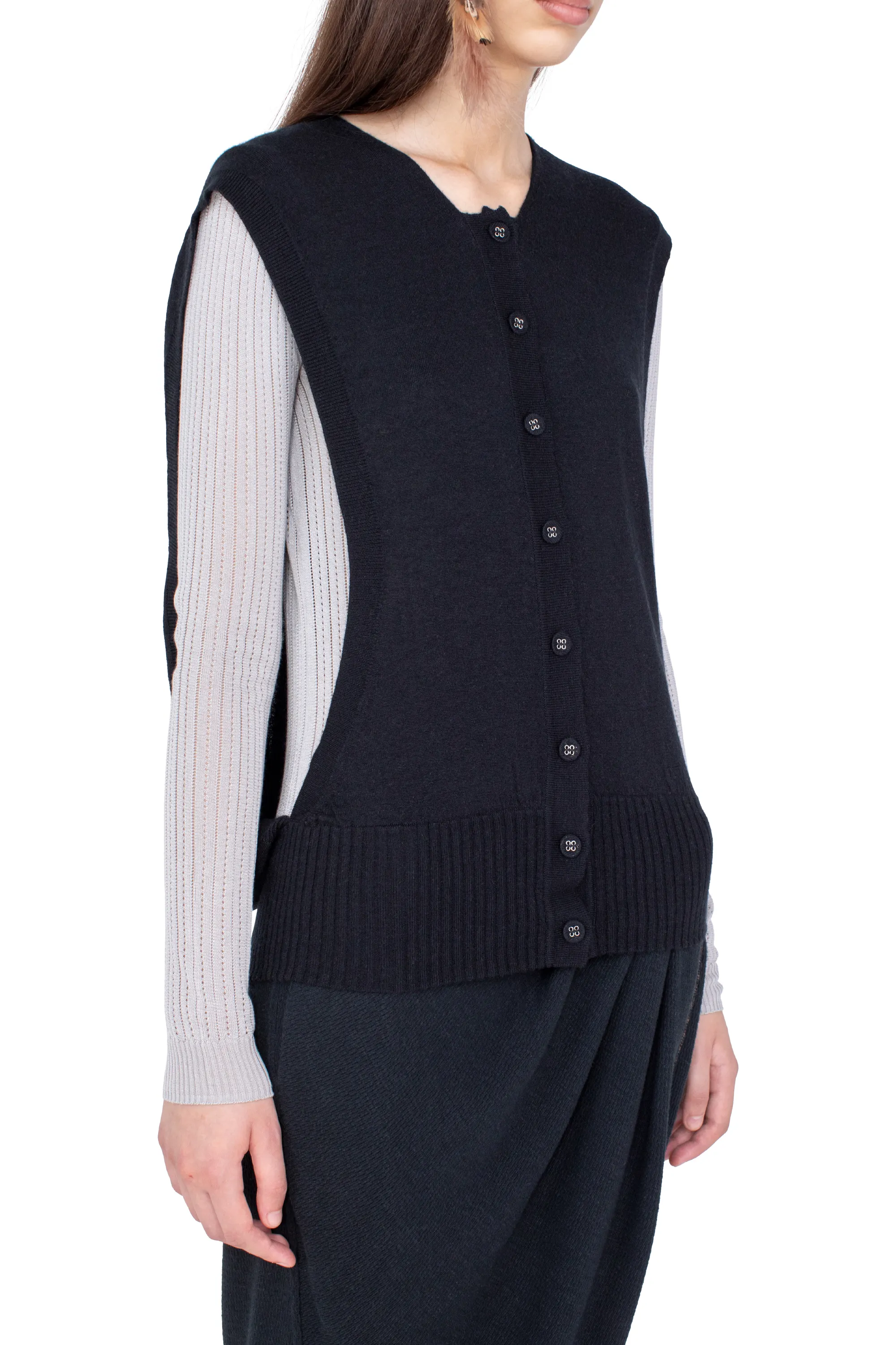 KIKO KOSTADINOV GUILLEMOT COCOON CARDIGAN - NEBULAR BLACK & SILVER GREY