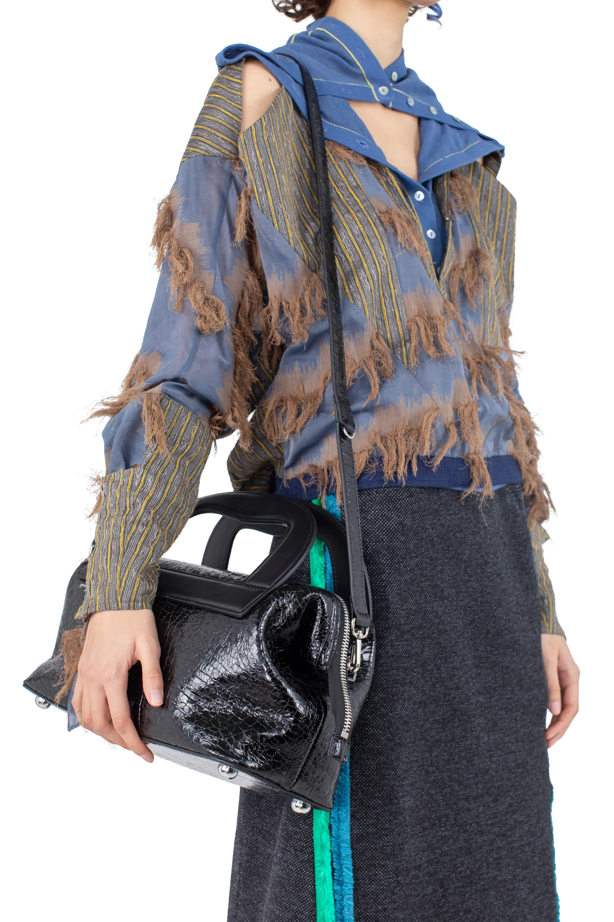 KIKO KOSTADINOV ISADORA BAG - CRACKED BLACK