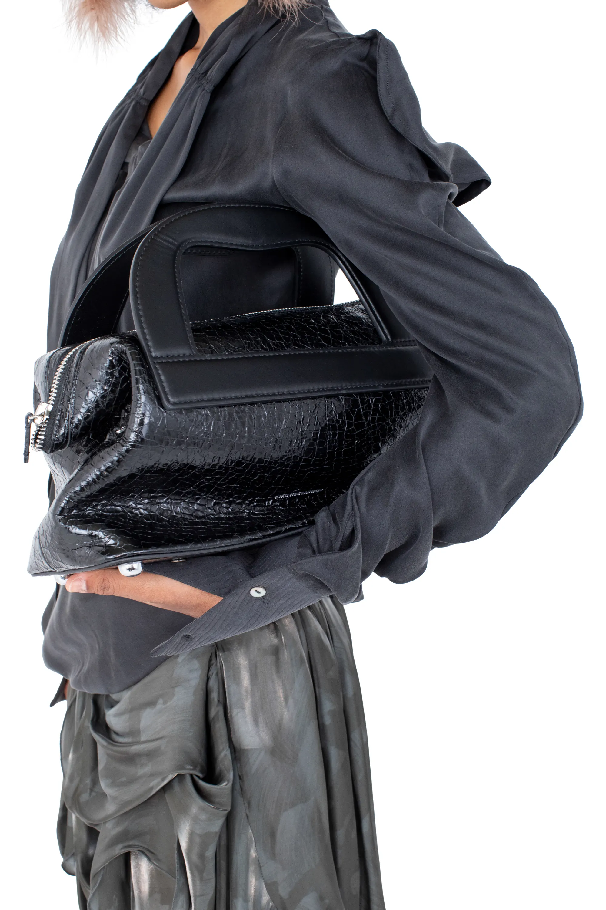 KIKO KOSTADINOV ISADORA BAG - CRACKED BLACK