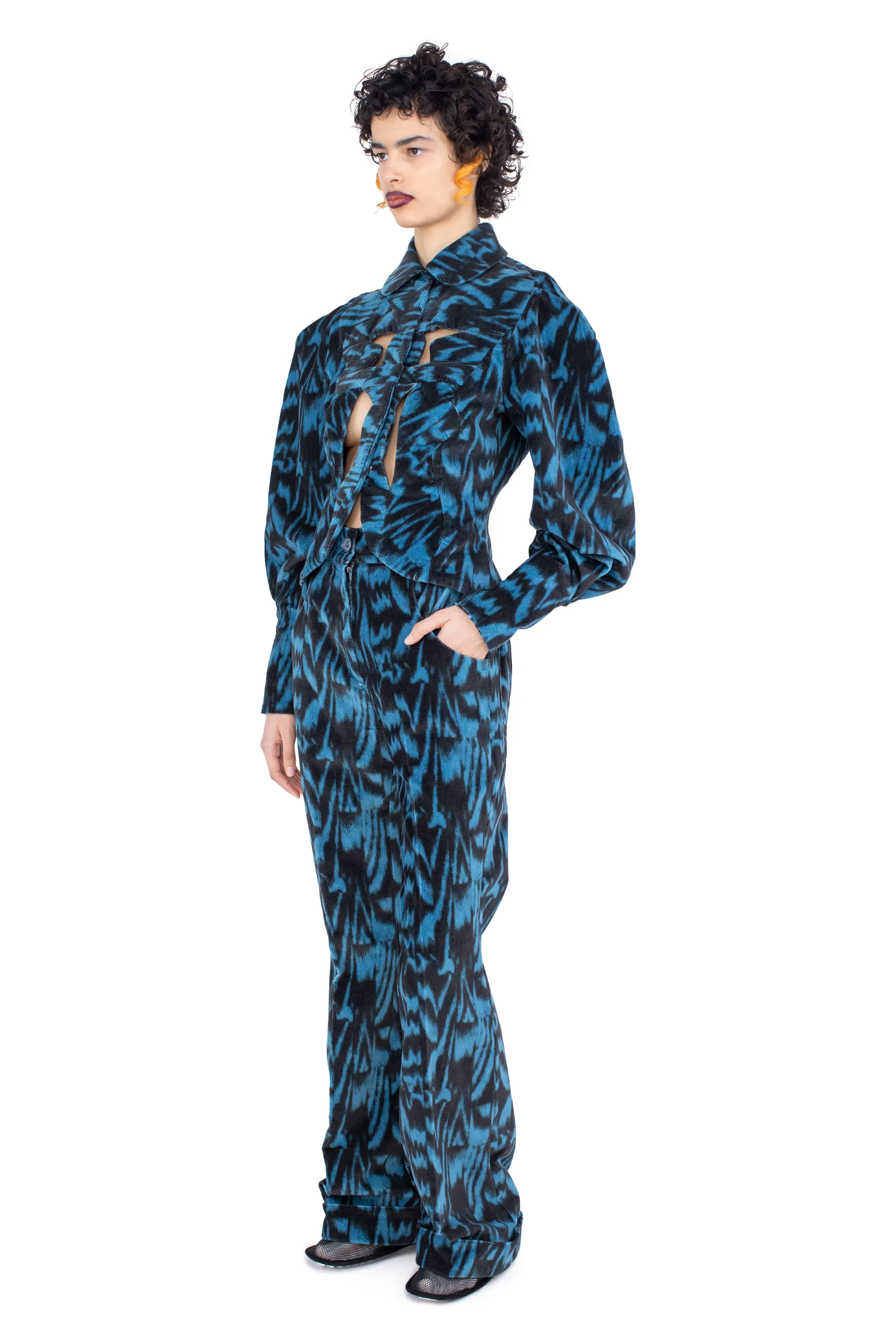 KIKO KOSTADINOV ISTRIAN JACKET - SAPPHIRE BLUE & BLACK