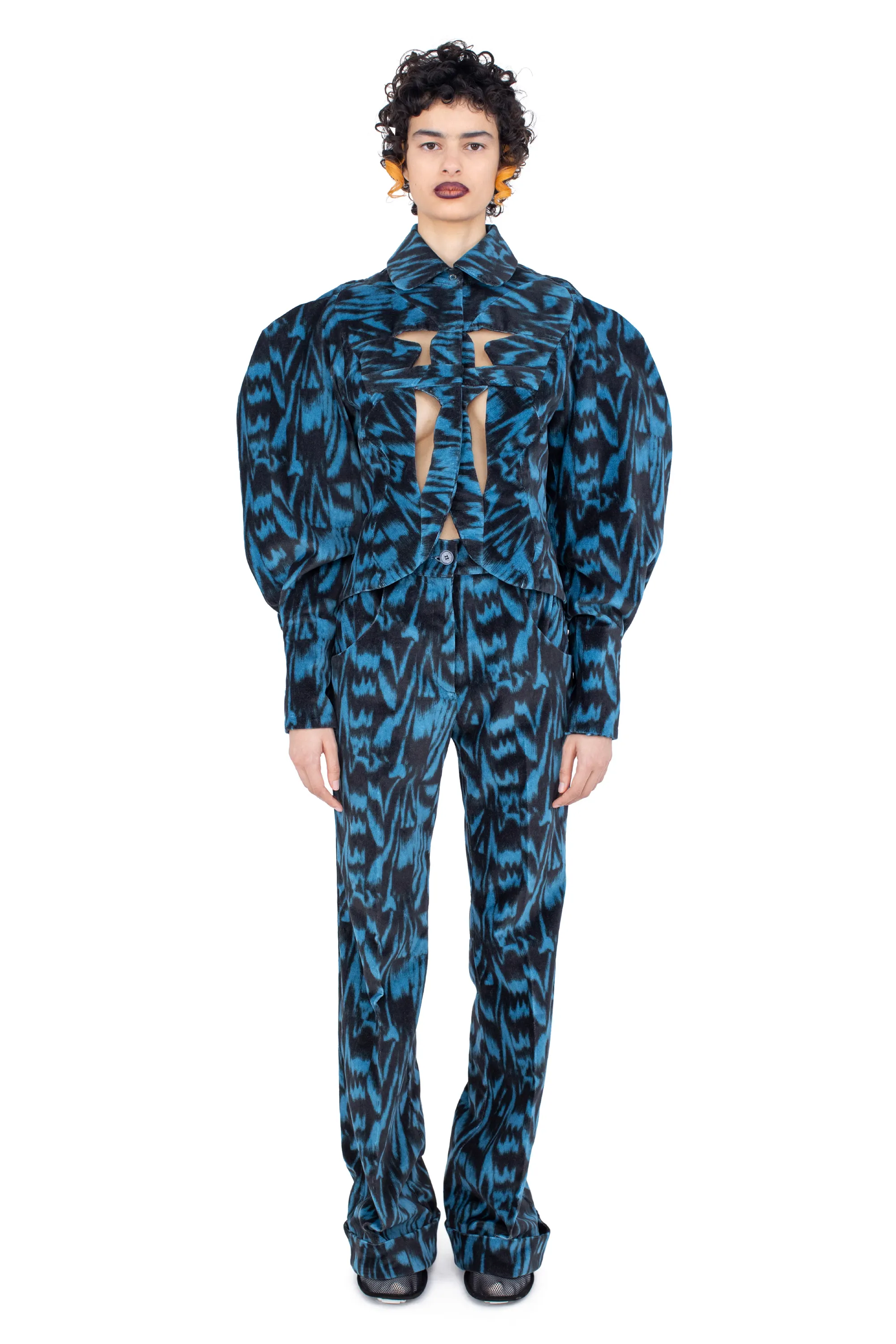 KIKO KOSTADINOV ISTRIAN JACKET - SAPPHIRE BLUE & BLACK