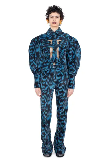 KIKO KOSTADINOV ISTRIAN JACKET - SAPPHIRE BLUE & BLACK