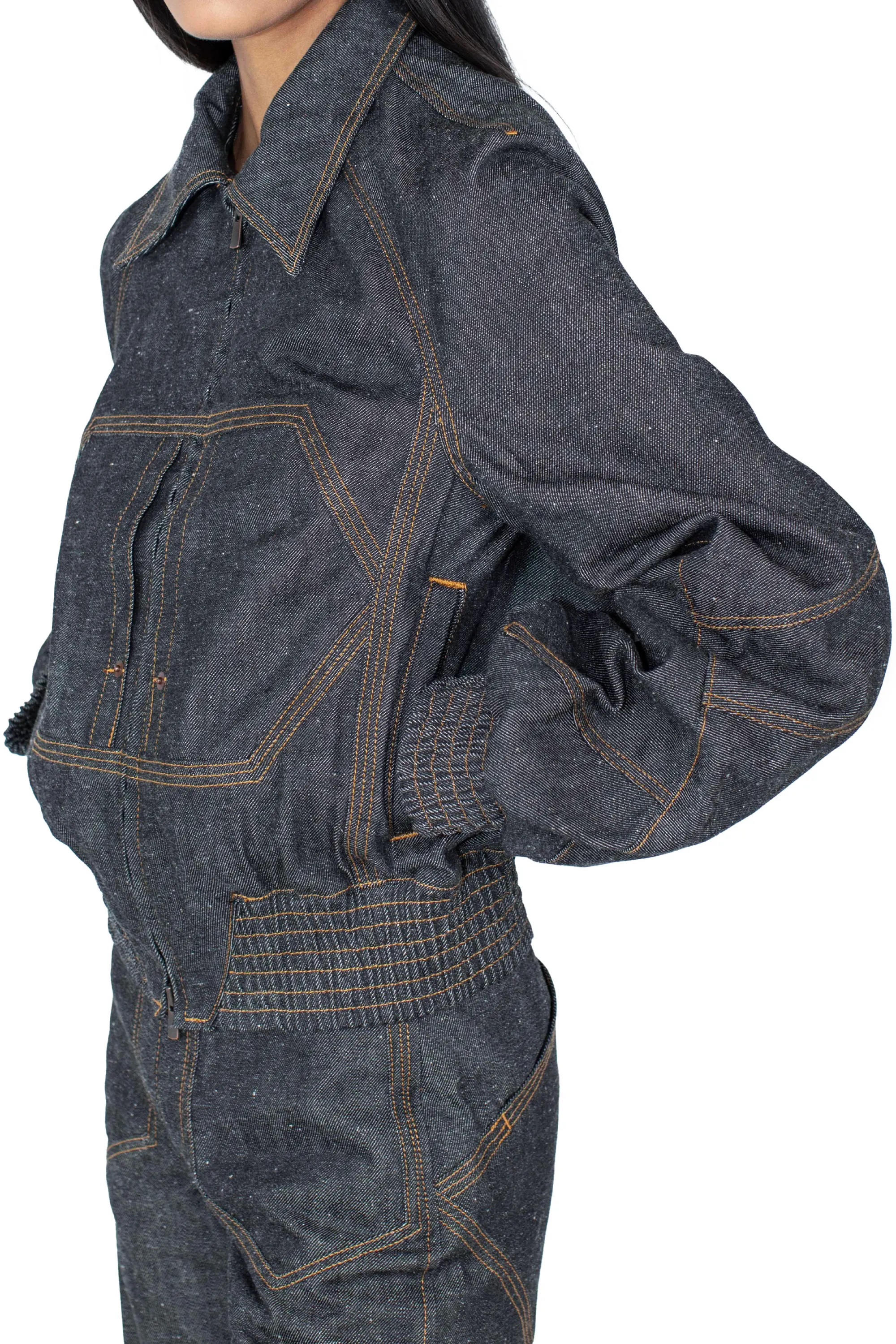 K BOMBER JACKET - MOTTLED DARK INDIGO – KIKO KOSTADINOV