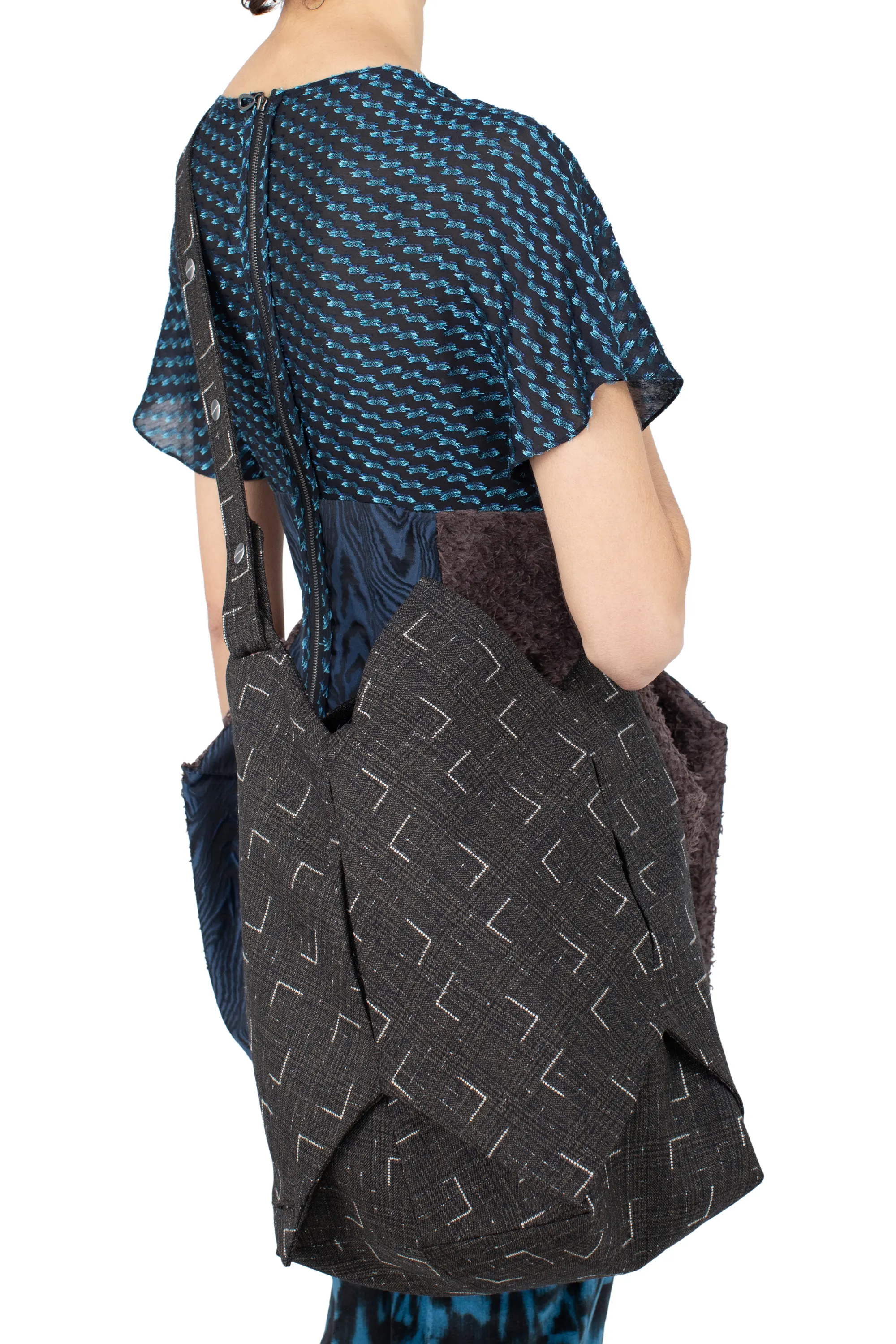 KIKO KOSTADINOV KALEIDOSCOPE BAG - OFF BLACK & CHALK