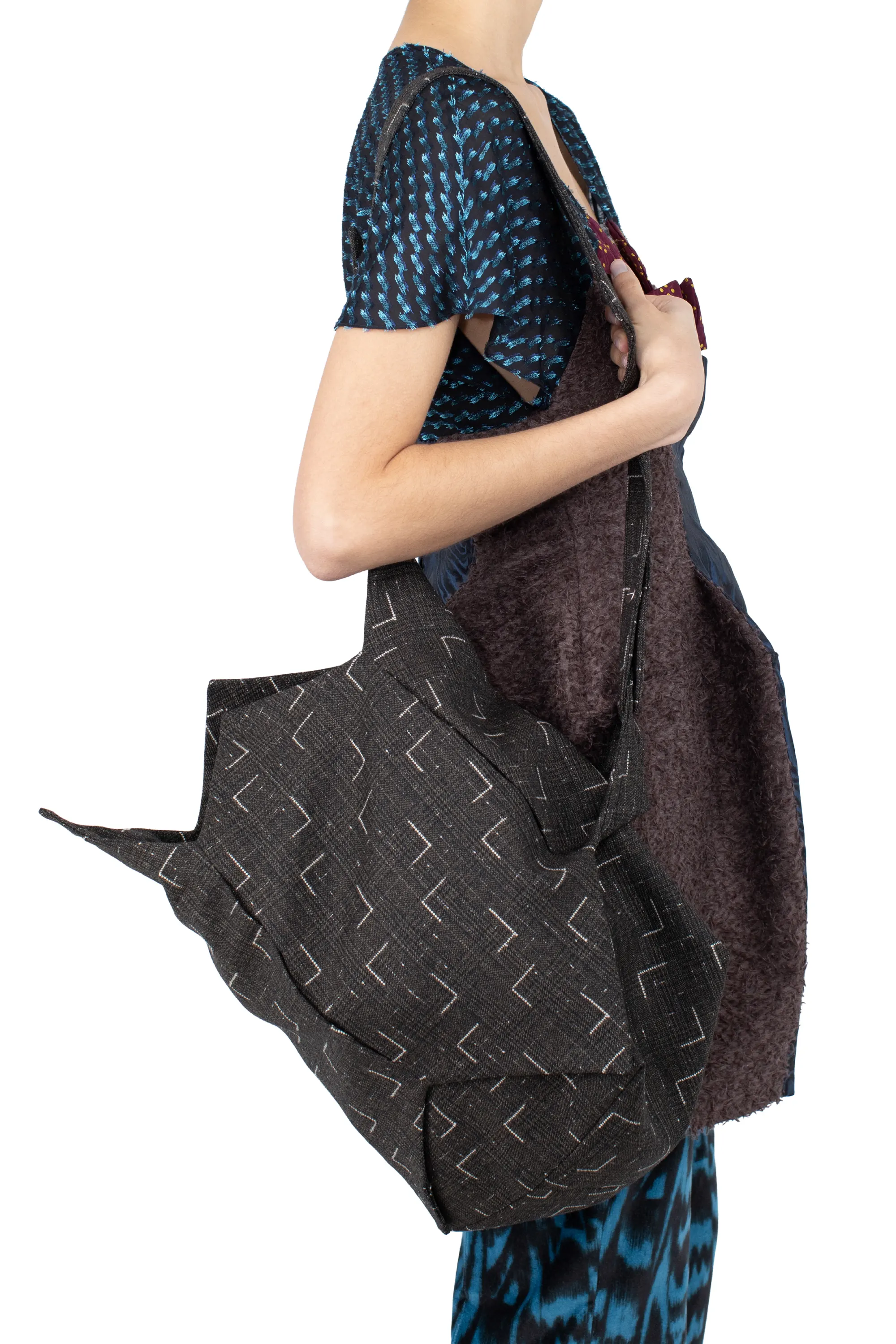 KIKO KOSTADINOV KALEIDOSCOPE BAG - OFF BLACK & CHALK