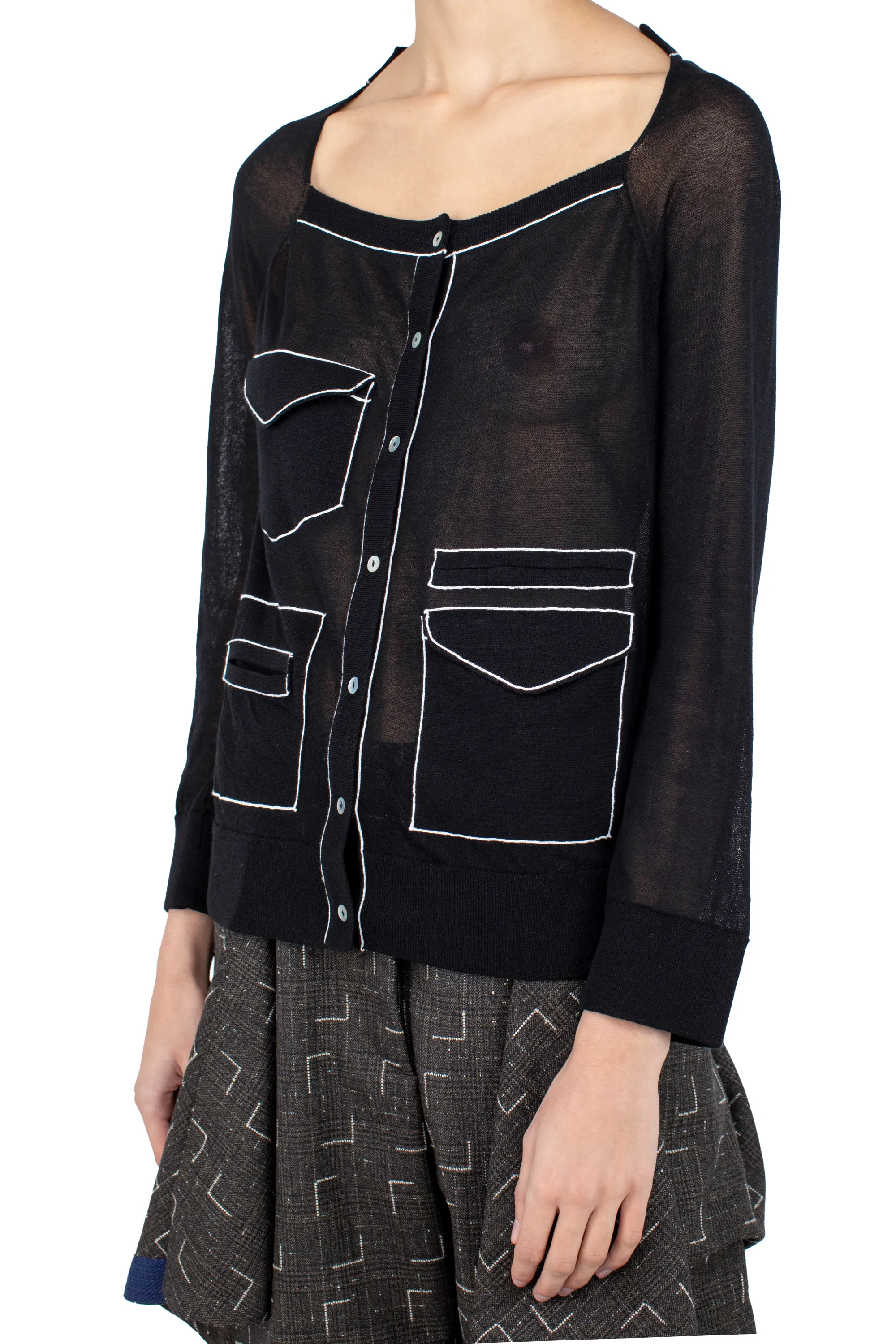 KIKO KOSTADINOV KREINER KNIT CARDIGAN - BLACK