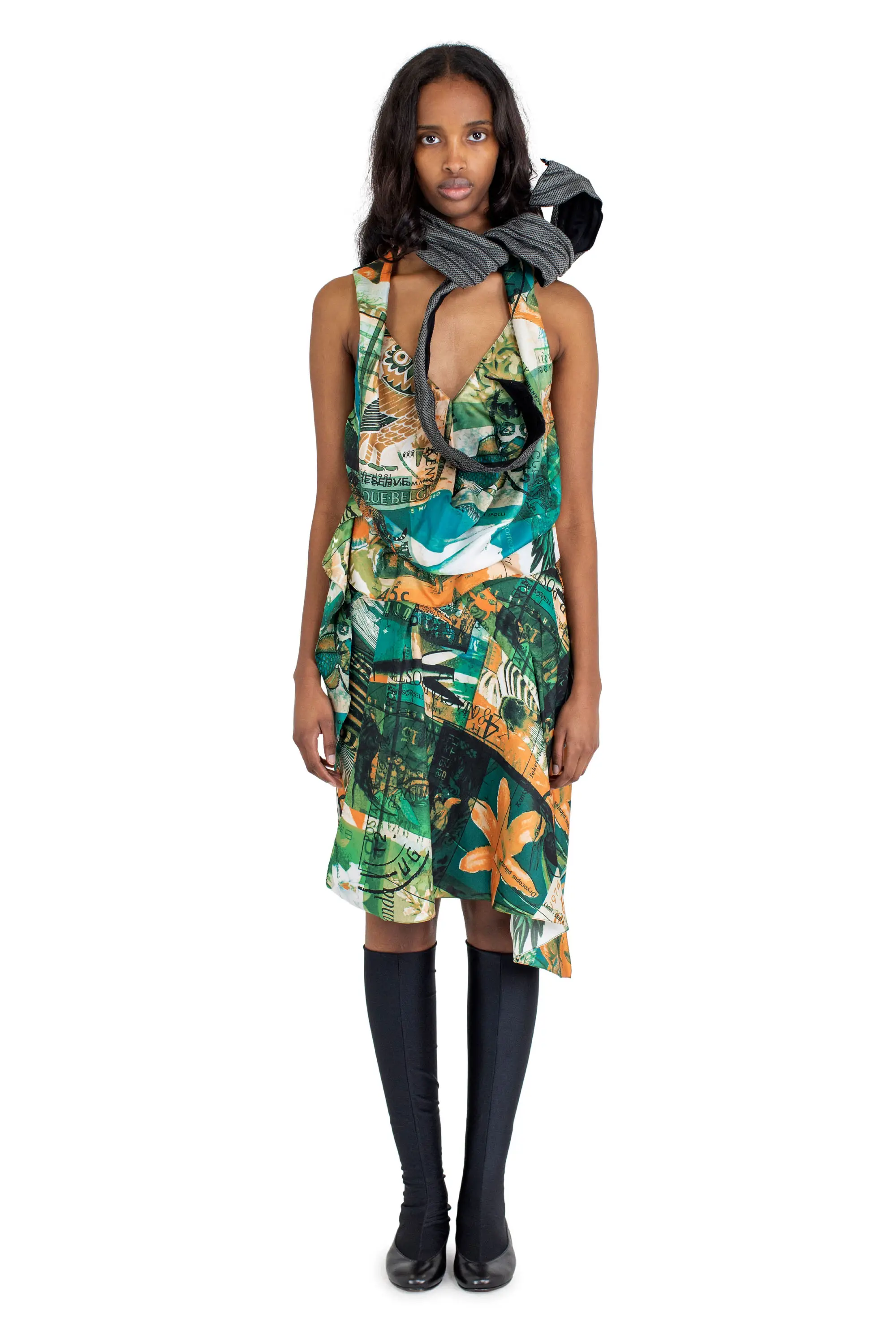 KIKO KOSTADINOV KUKRI DRAPED SKIRT - MARKARIAN PRINT