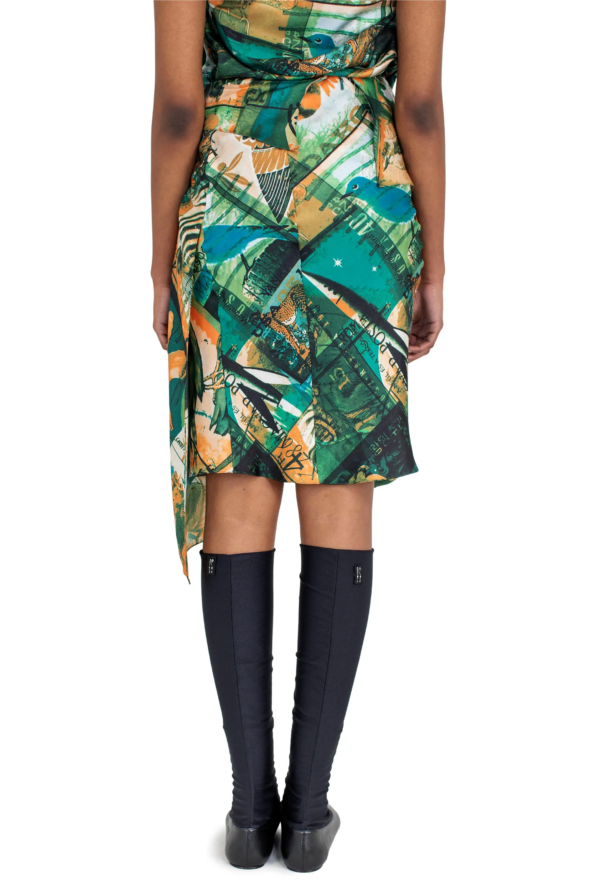KIKO KOSTADINOV KUKRI DRAPED SKIRT - MARKARIAN PRINT