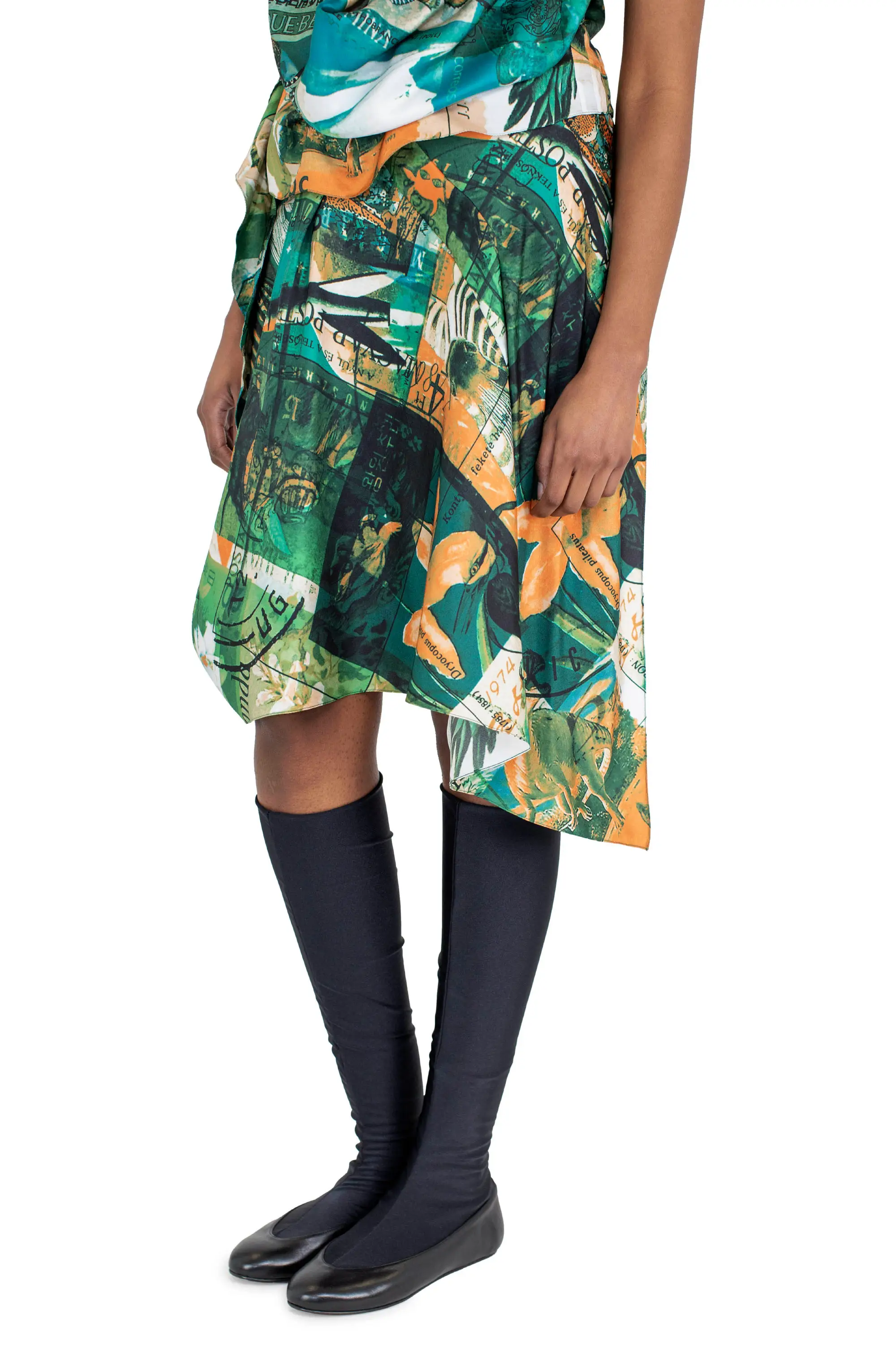 KIKO KOSTADINOV KUKRI DRAPED SKIRT - MARKARIAN PRINT