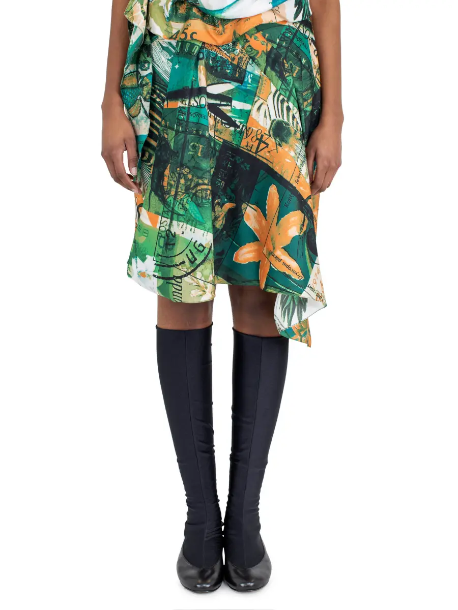 KIKO KOSTADINOV KUKRI DRAPED SKIRT - MARKARIAN PRINT