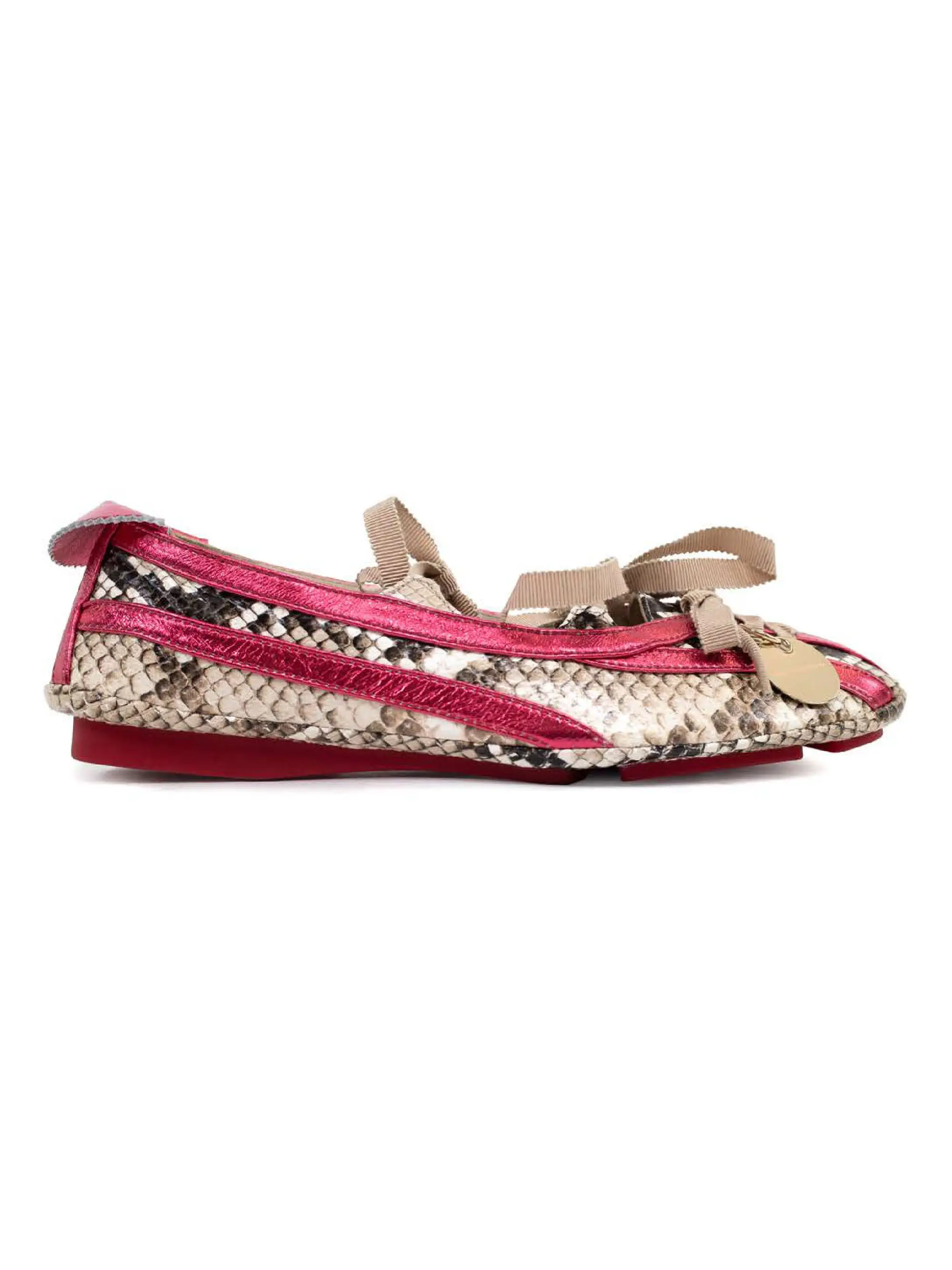 KIKO KOSTADINOV LELLA HYBRID IVORY PYTHON / FIRE RED