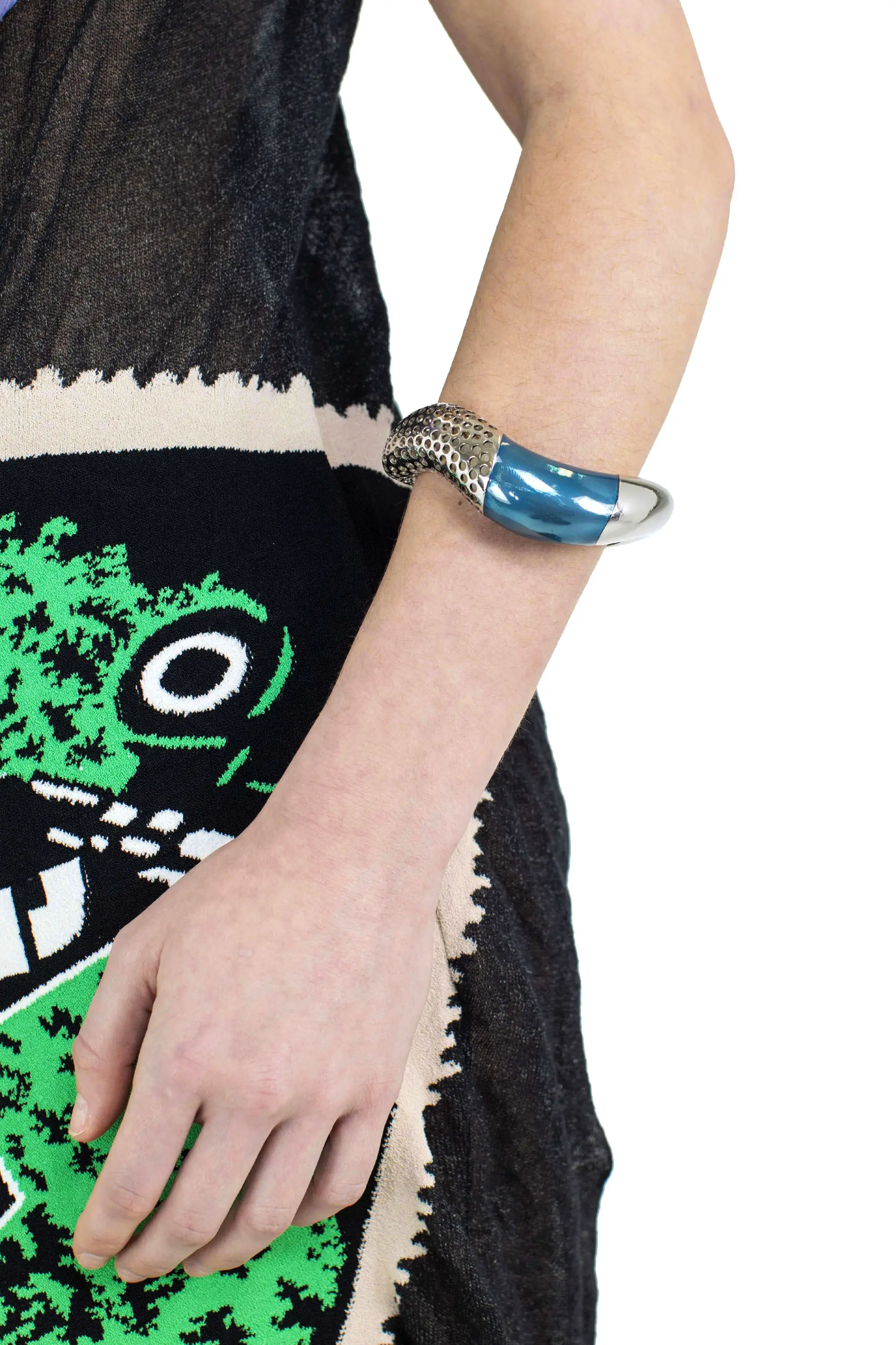 KIKO KOSTADINOV LIBER CUFF - SILVER/METALLIC BLUE