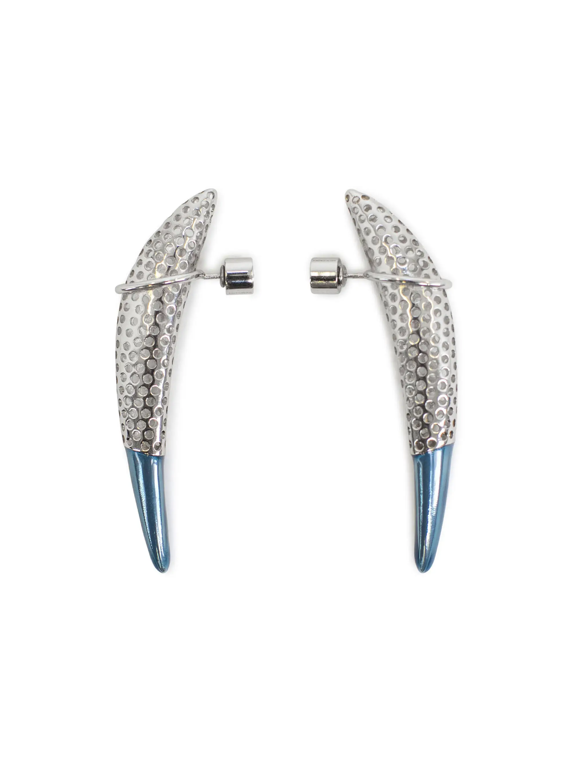 KIKO KOSTADINOV LIBER DROP EARRINGS - SILVER / METALLIC BLUE