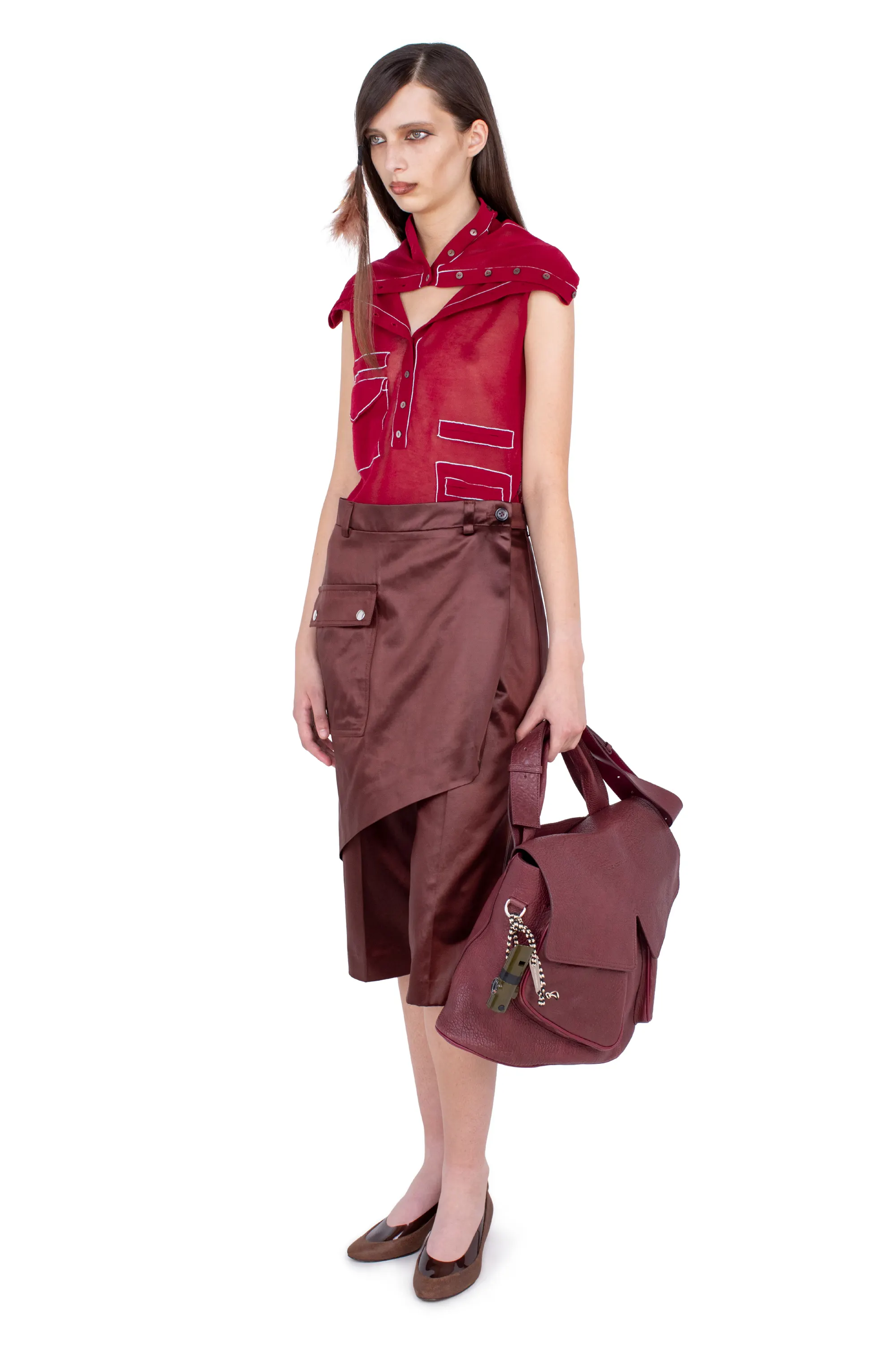 KIKO KOSTADINOV LINNET WRAP CULOTTES - BURNT UMBER