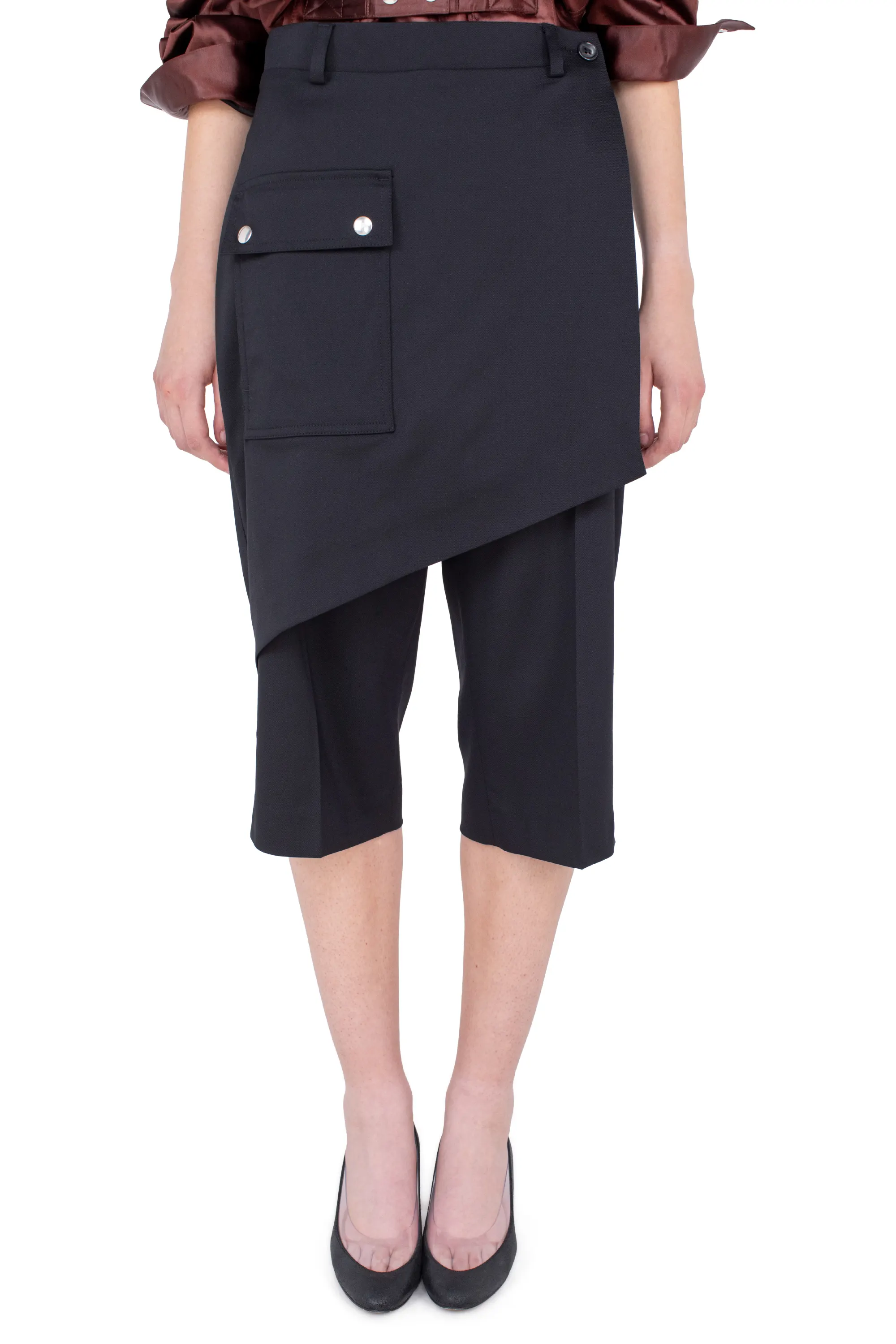 KIKO KOSTADINOV LINNET WRAP CULOTTES - CROW BLACK