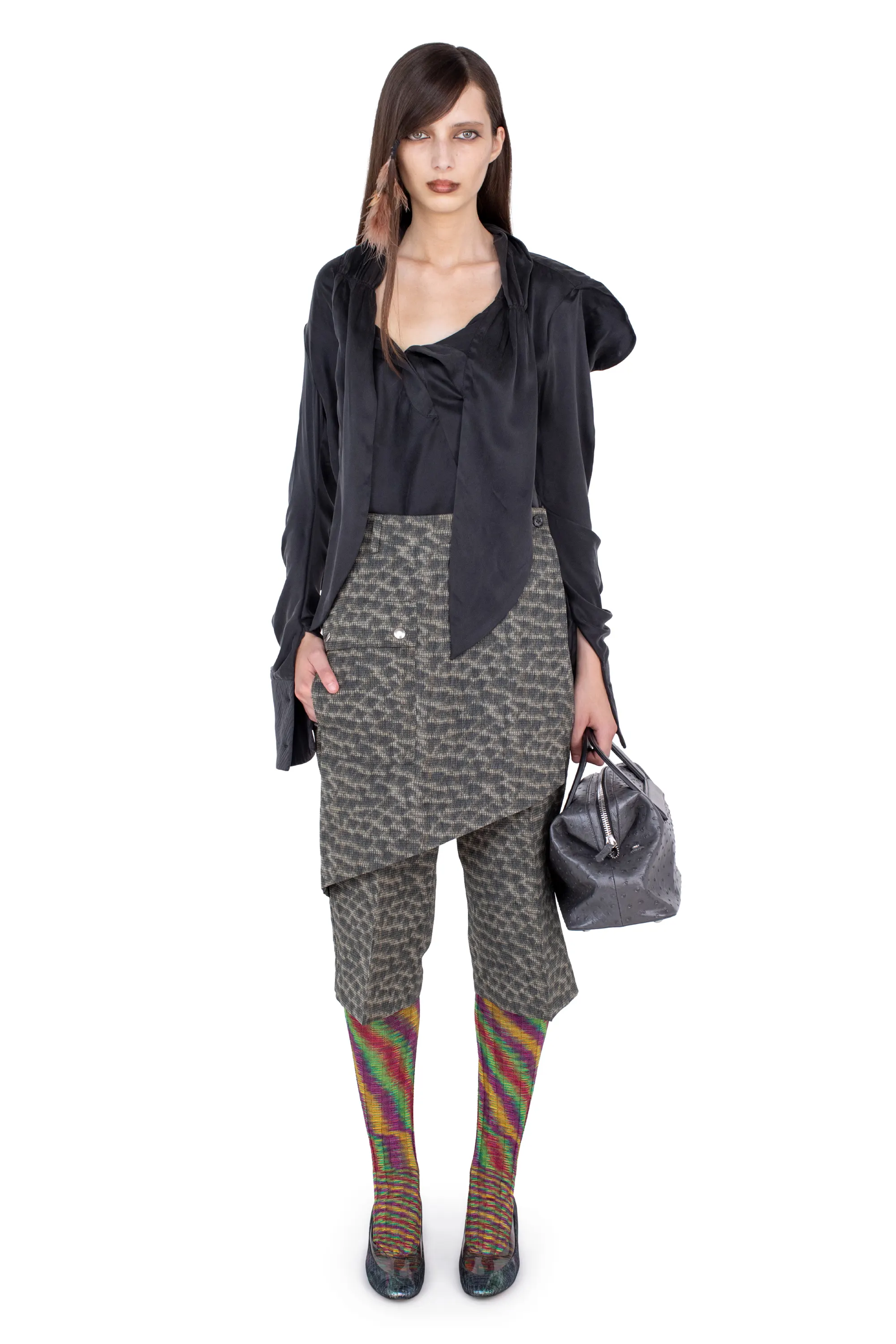 KIKO KOSTADINOV LINNET WRAP CULOTTES - FEATHER PRINT