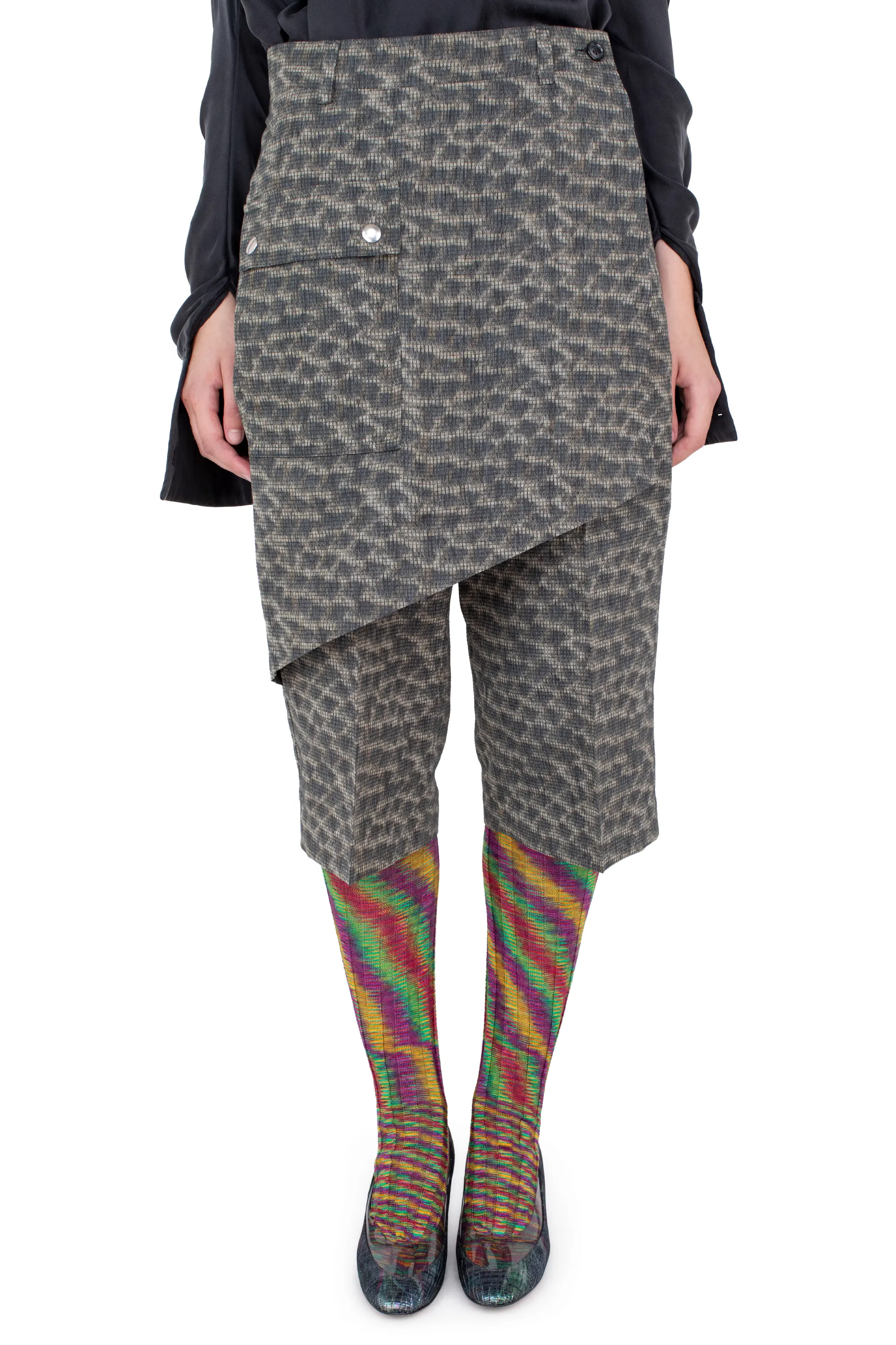 KIKO KOSTADINOV LINNET WRAP CULOTTES - FEATHER PRINT