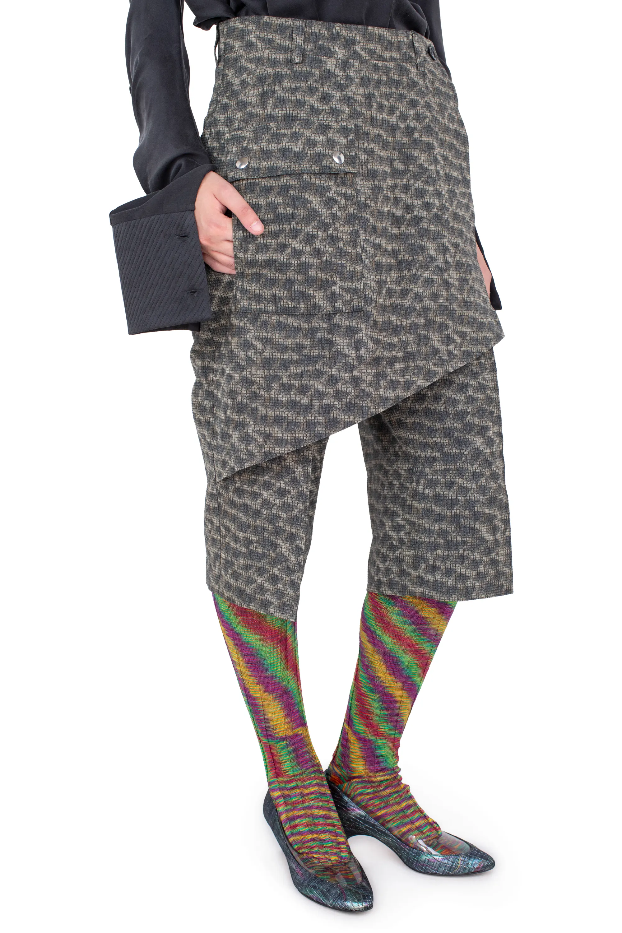 KIKO KOSTADINOV LINNET WRAP CULOTTES - FEATHER PRINT