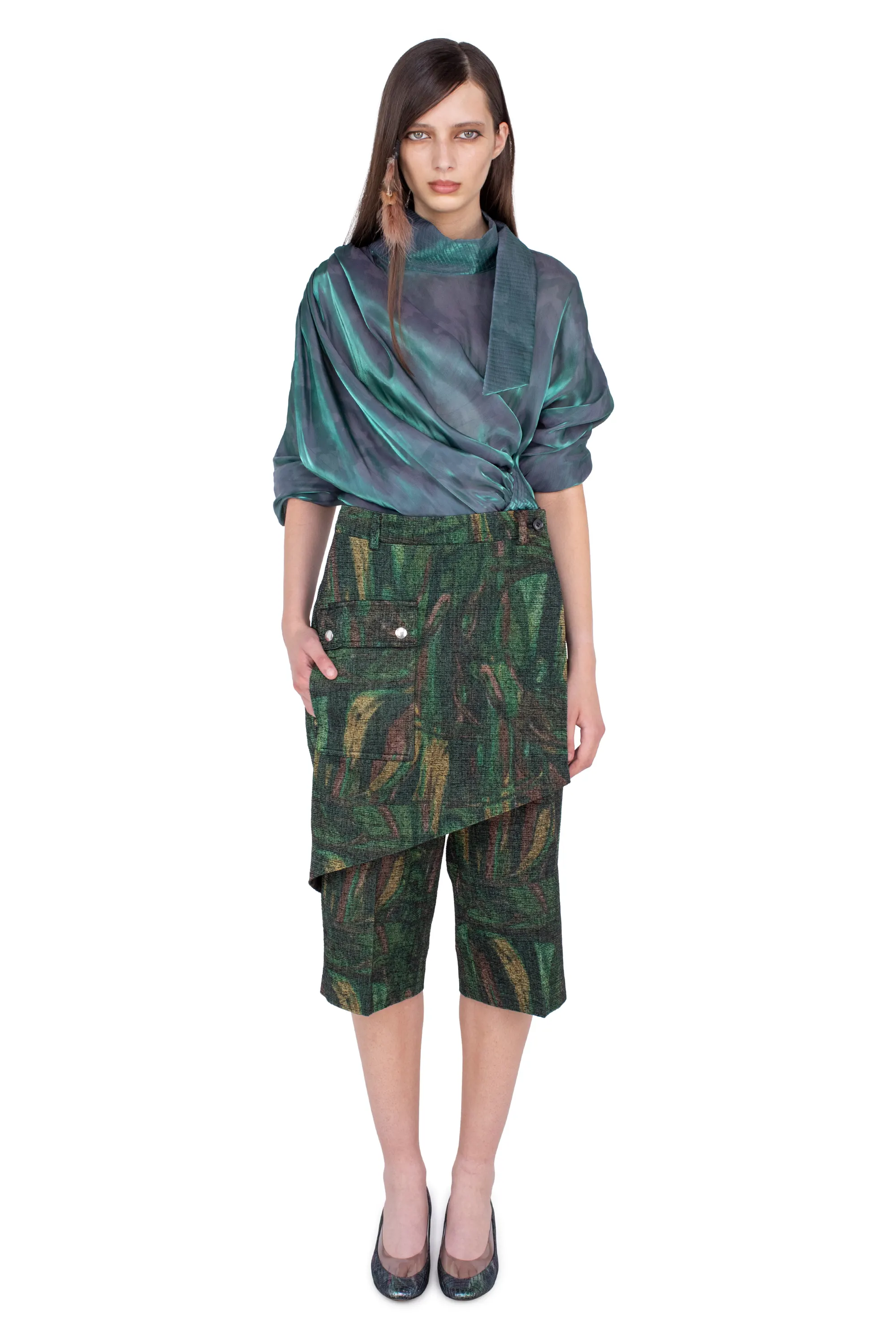 KIKO KOSTADINOV LINNET WRAP CULOTTES - FOREST PRINT
