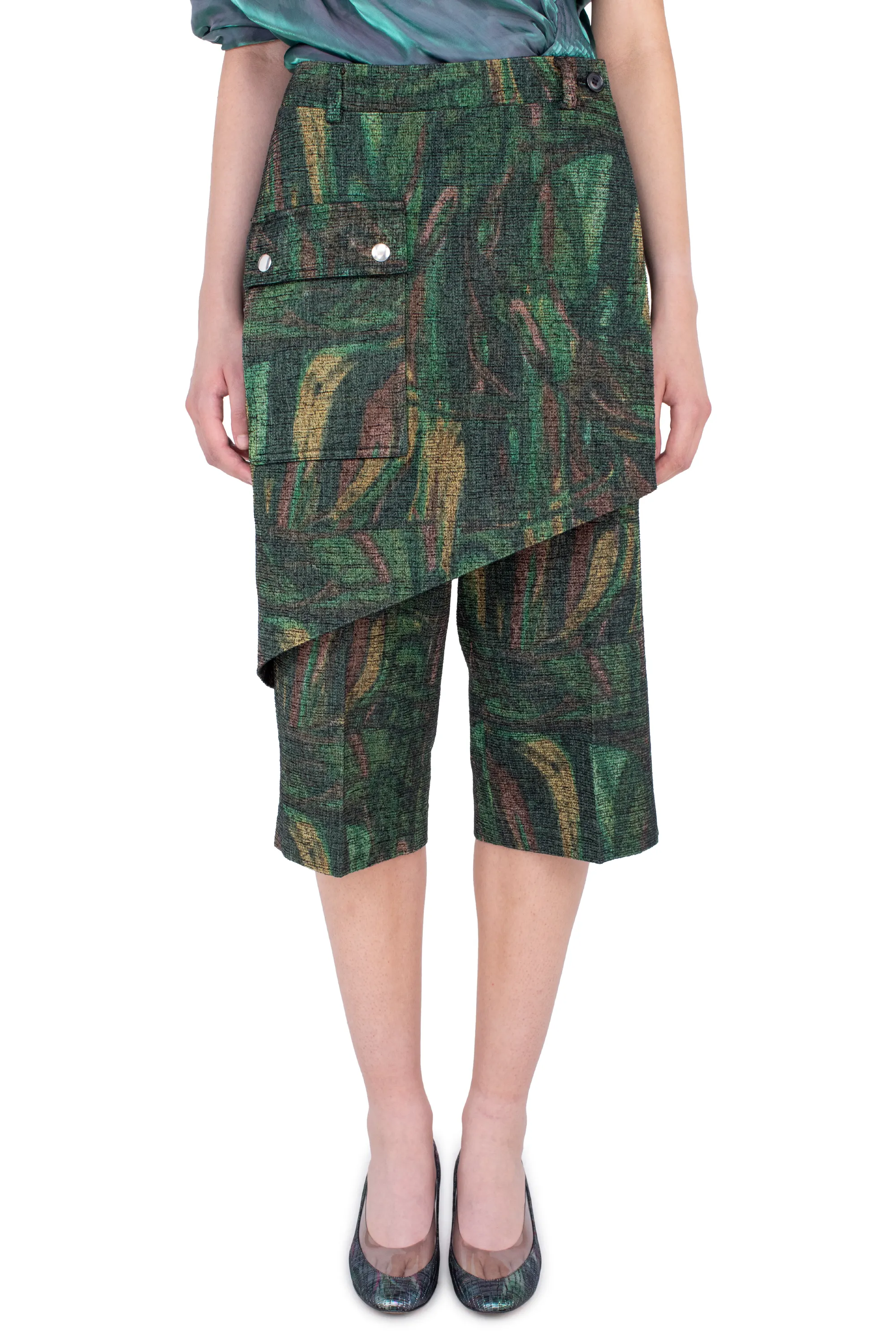 KIKO KOSTADINOV LINNET WRAP CULOTTES - FOREST PRINT