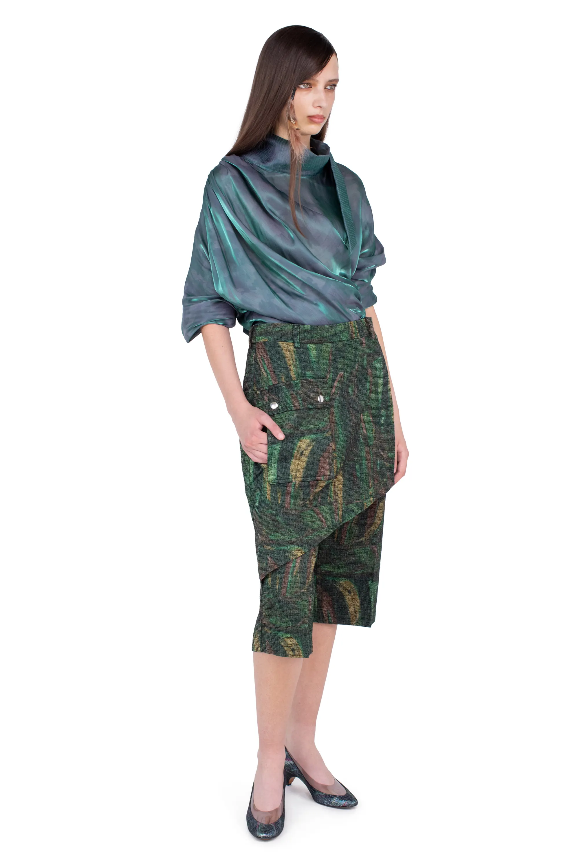KIKO KOSTADINOV LINNET WRAP CULOTTES - FOREST PRINT