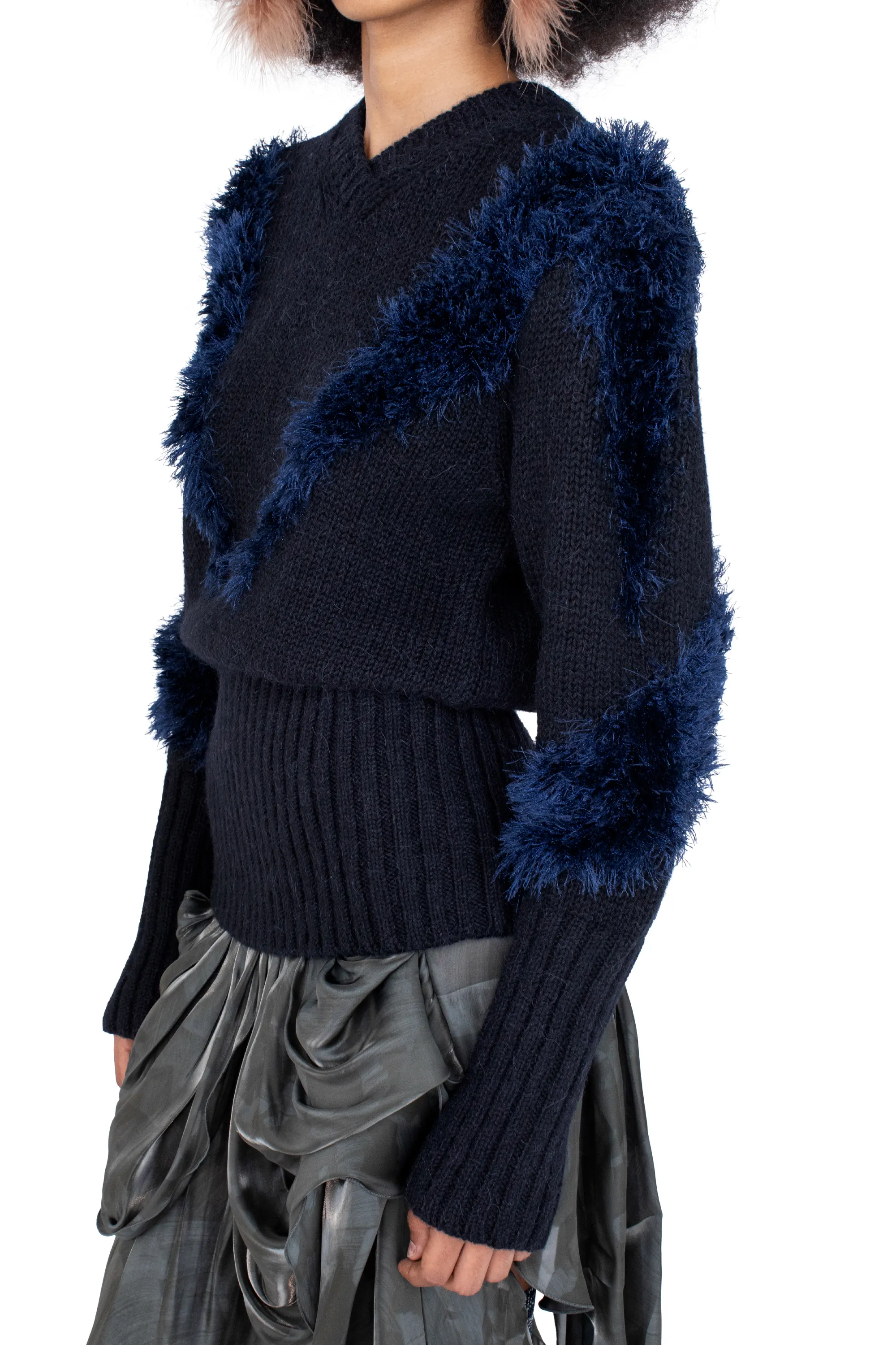 KIKO KOSTADINOV MACAW JUMPER - BLACK SWAN & DEEP LAKE BLUE