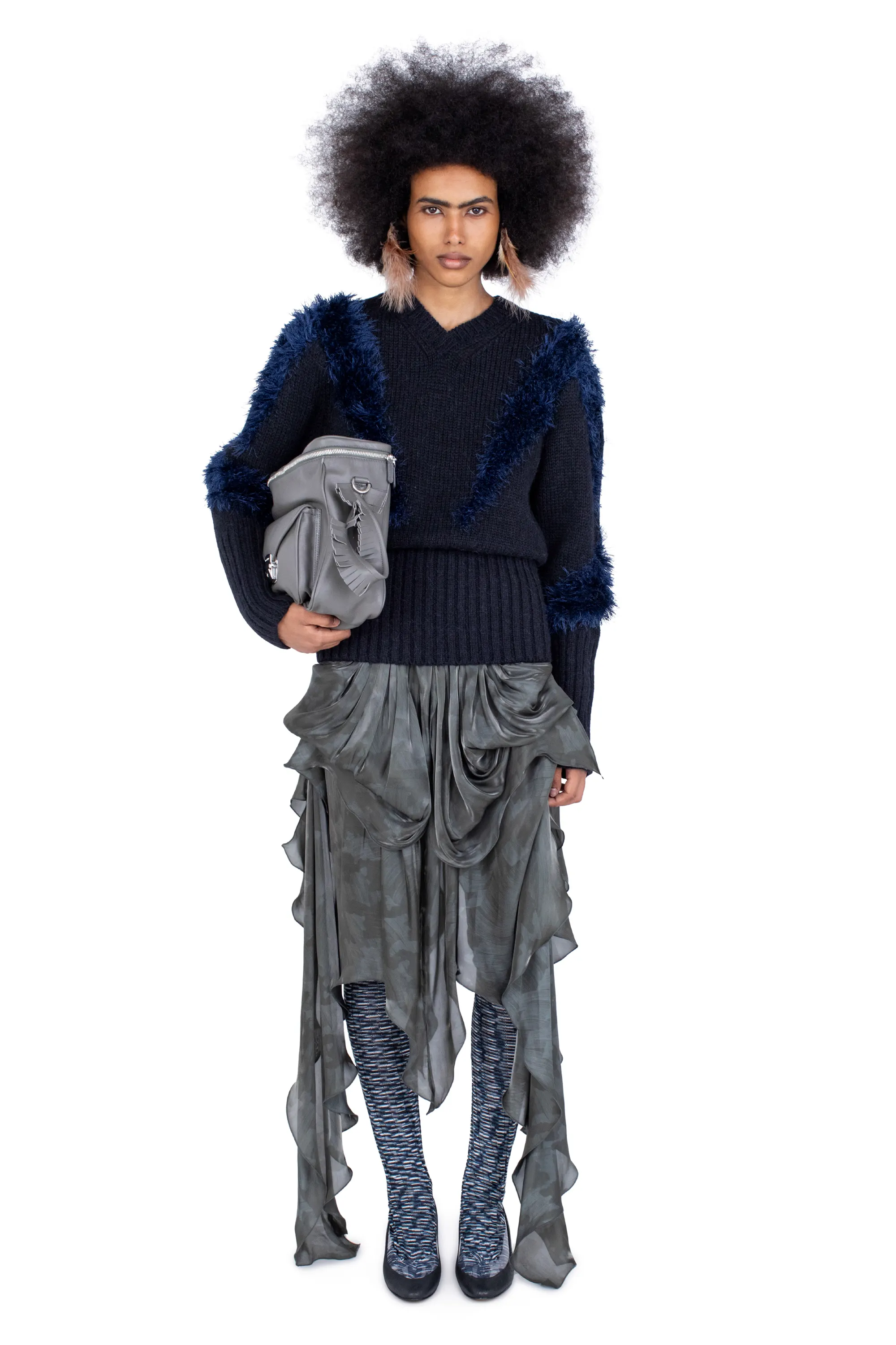 KIKO KOSTADINOV MACAW JUMPER - BLACK SWAN & DEEP LAKE BLUE