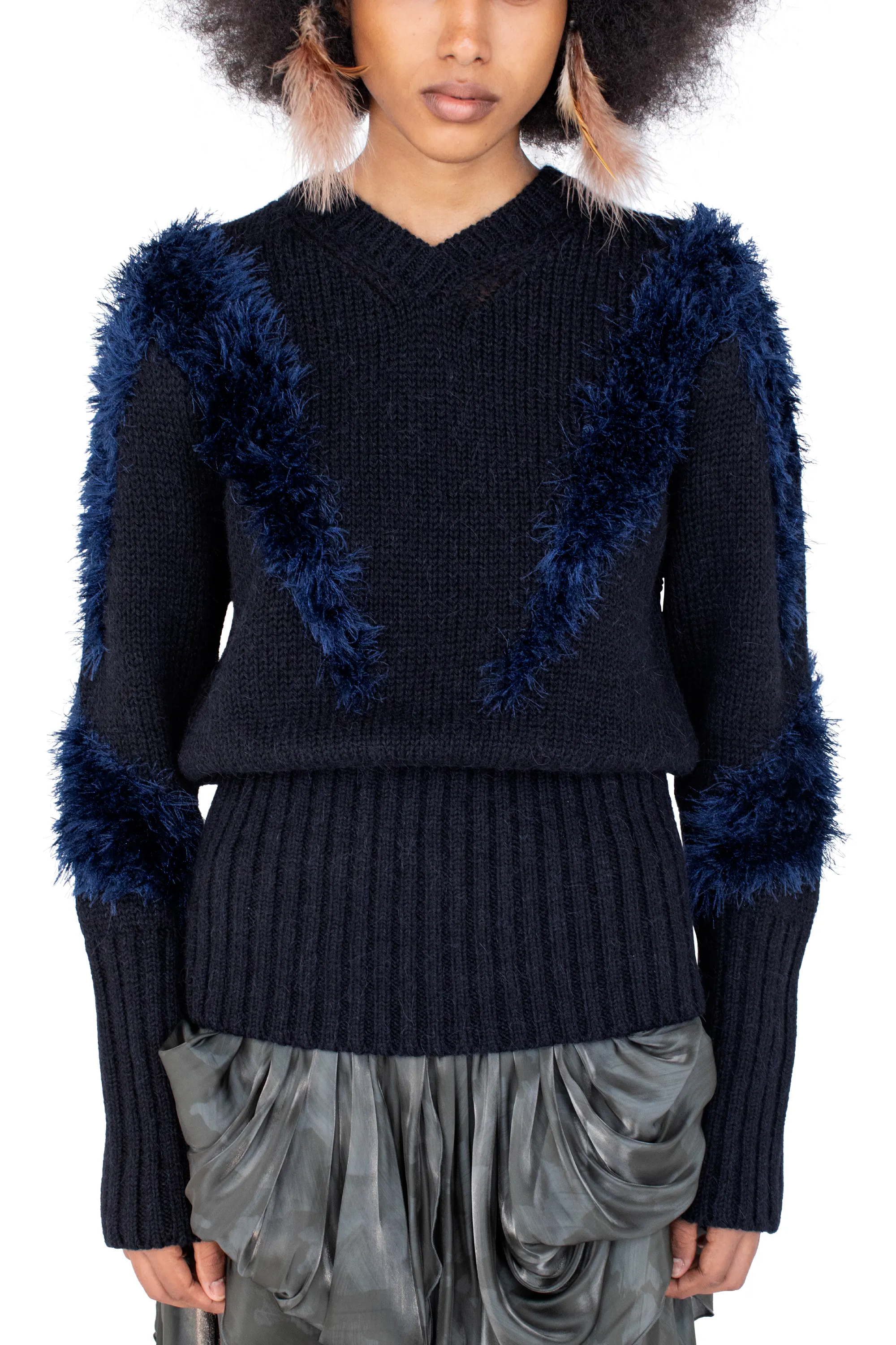 KIKO KOSTADINOV MACAW JUMPER - BLACK SWAN & DEEP LAKE BLUE
