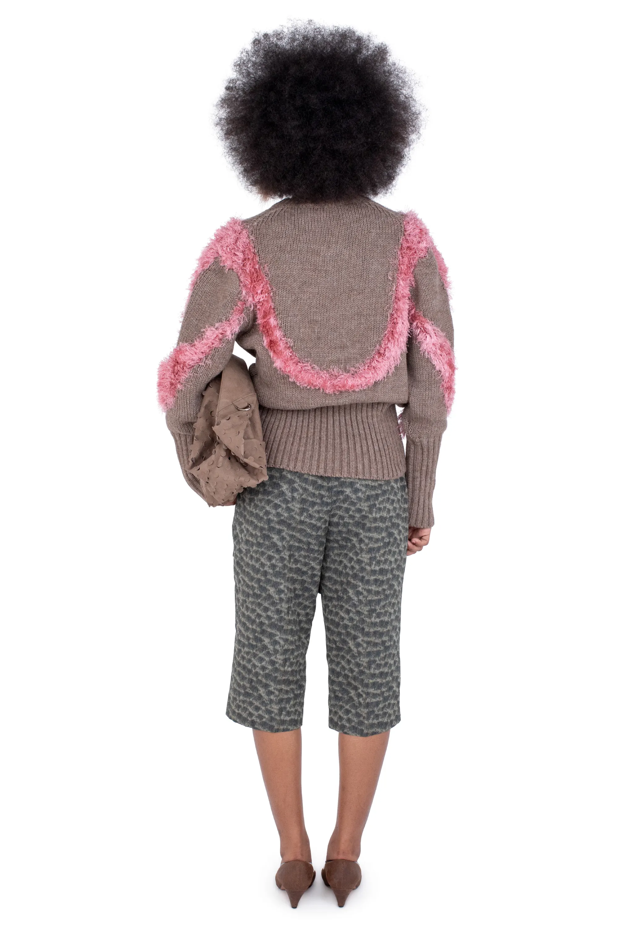 KIKO KOSTADINOV MACAW JUMPER - DOVE BROWN & REDPOLL PINK