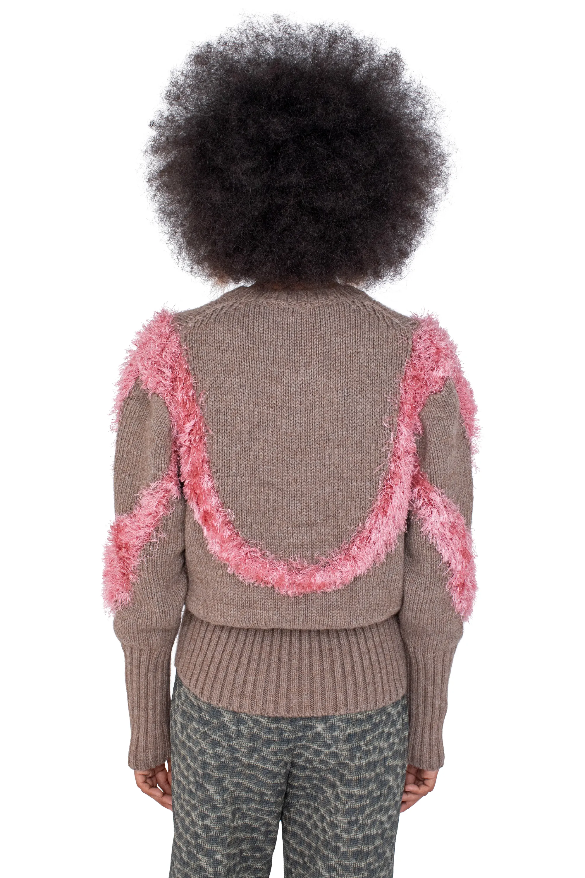 KIKO KOSTADINOV MACAW JUMPER - DOVE BROWN & REDPOLL PINK