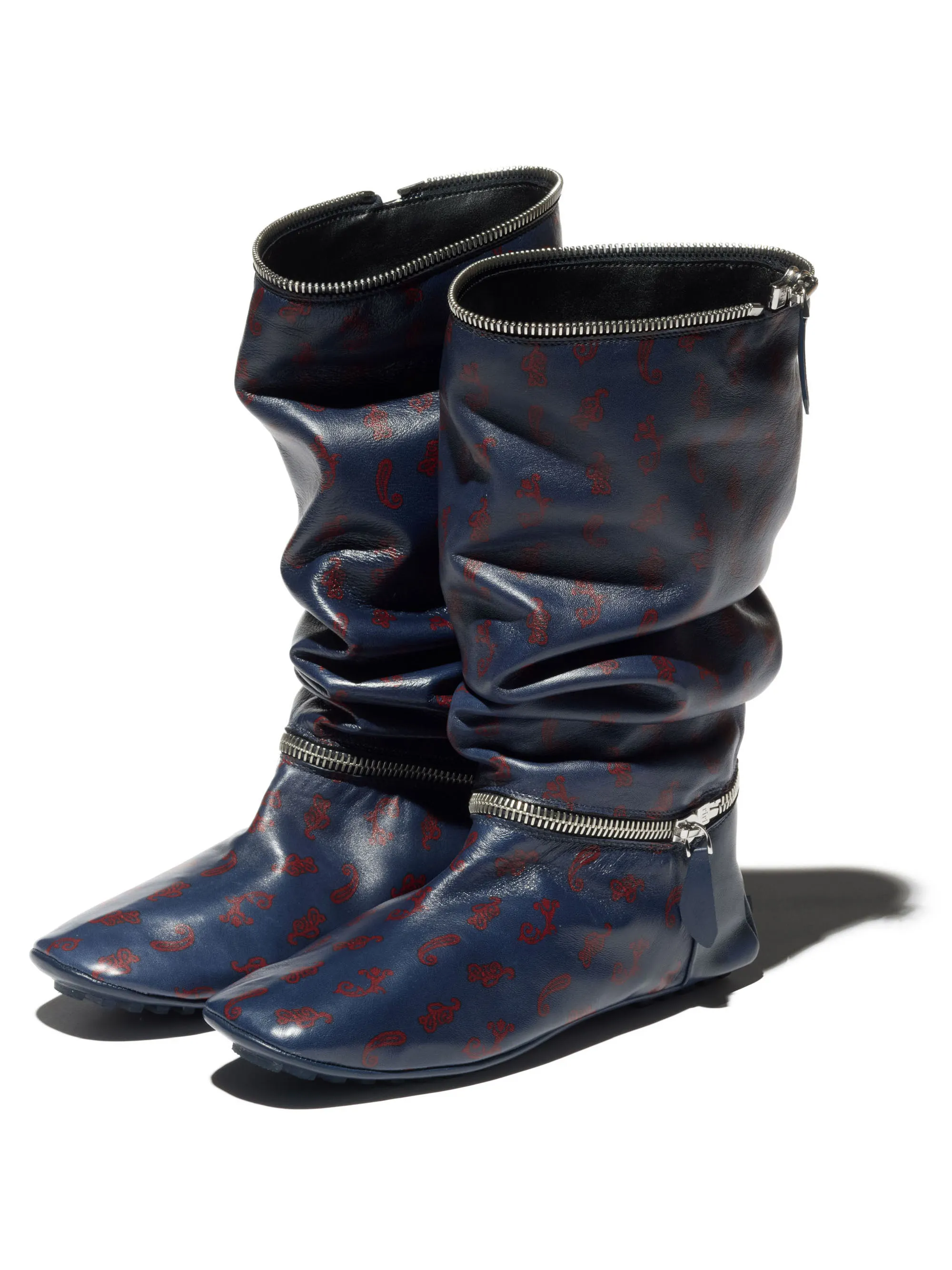 MODULAR DRIVING BOOTS - NAVY PAISLEY – KIKO KOSTADINOV