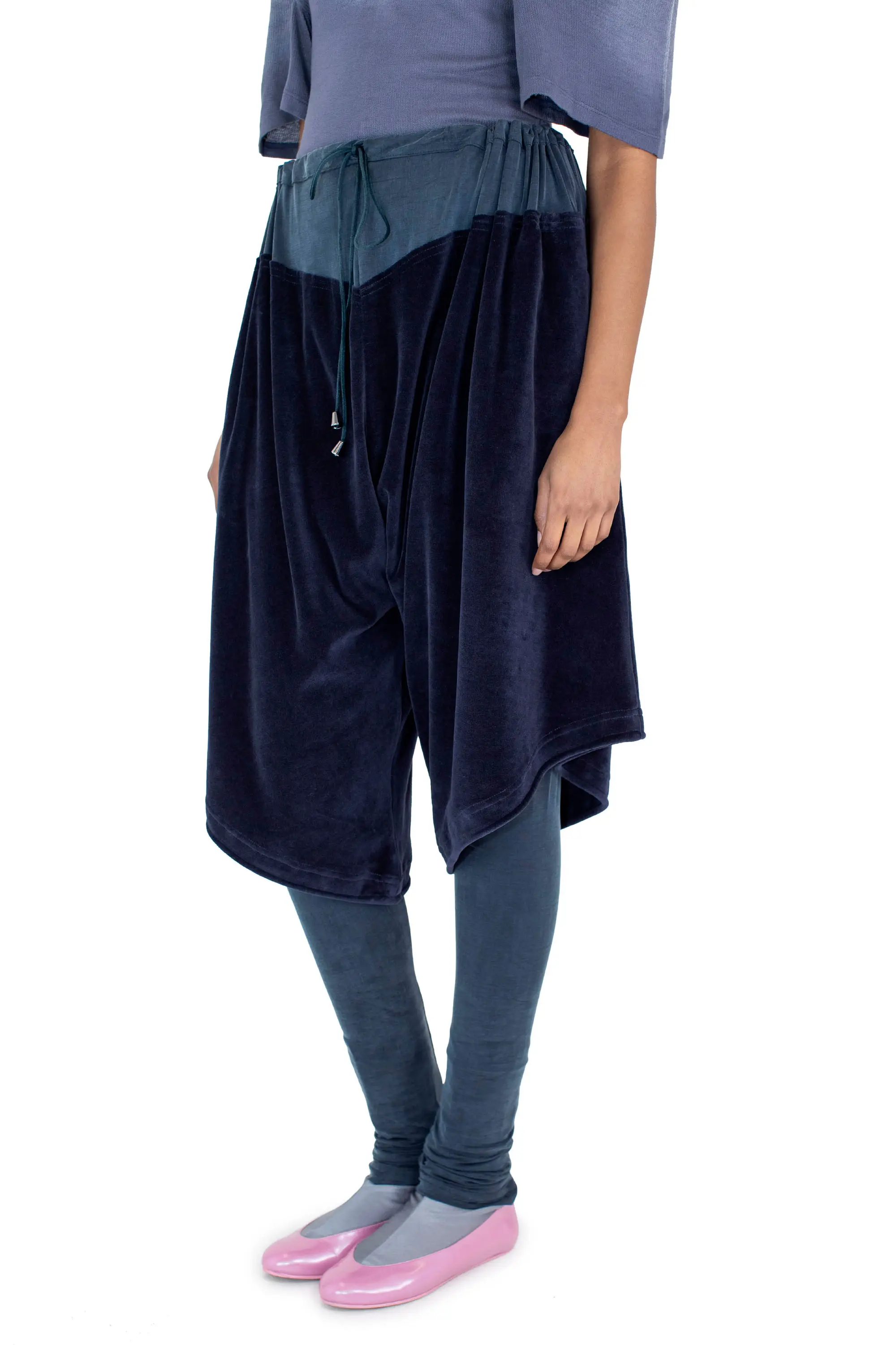 KIKO KOSTADINOV PENNON JERSEY TROUSER - SPRUCE BLUE/MIDNIGHT NAVY