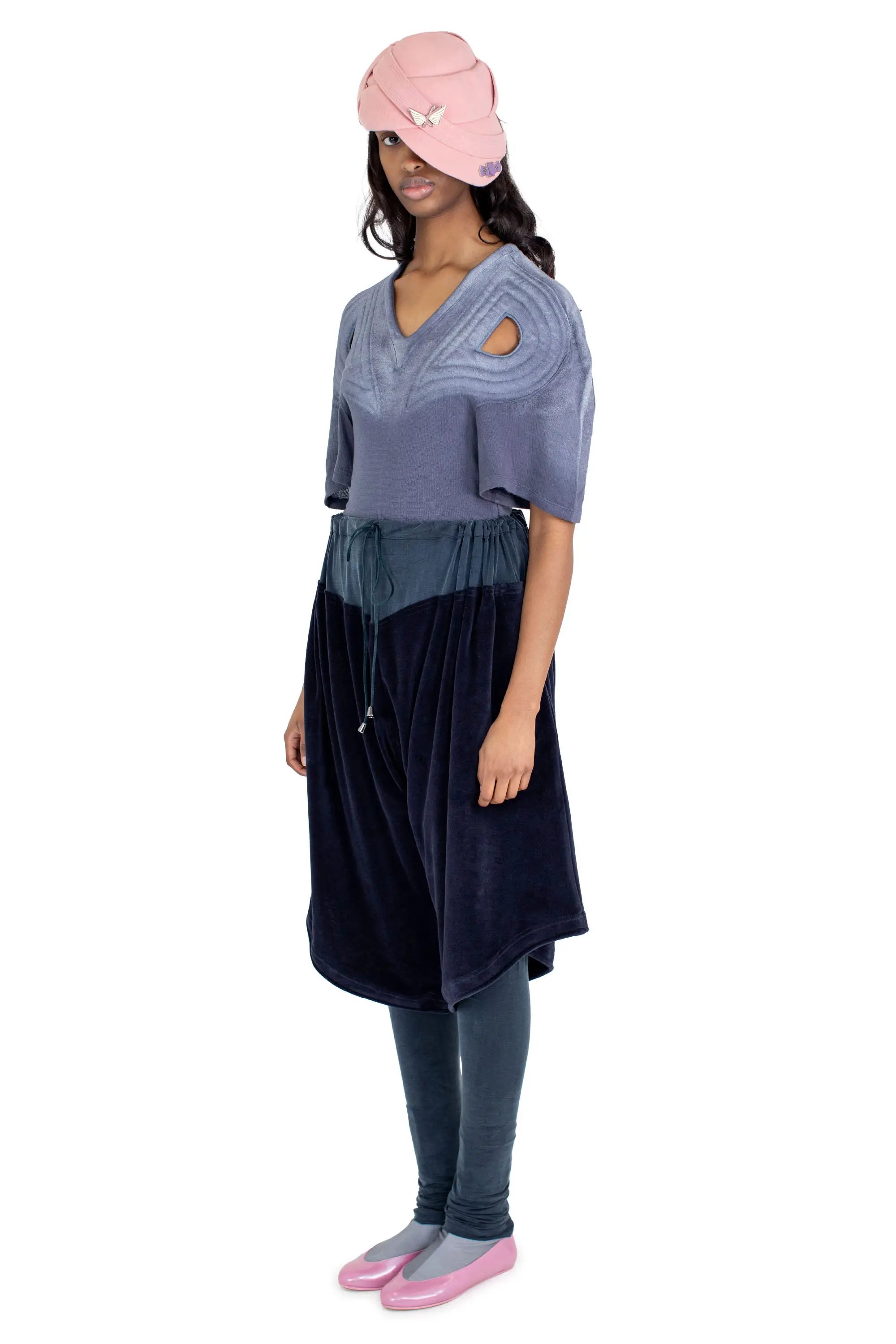 KIKO KOSTADINOV PENNON JERSEY TROUSER - SPRUCE BLUE/MIDNIGHT NAVY