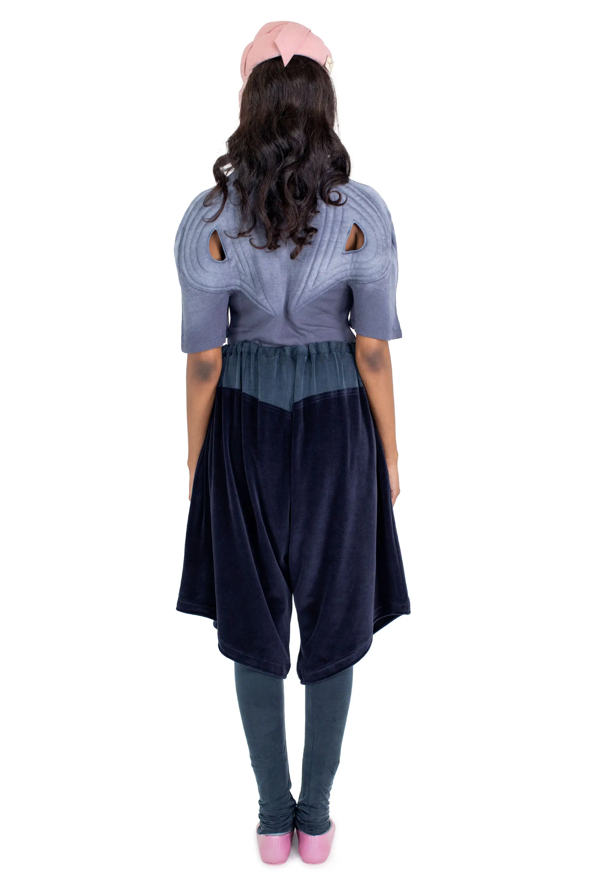 KIKO KOSTADINOV PENNON JERSEY TROUSER - SPRUCE BLUE/MIDNIGHT NAVY