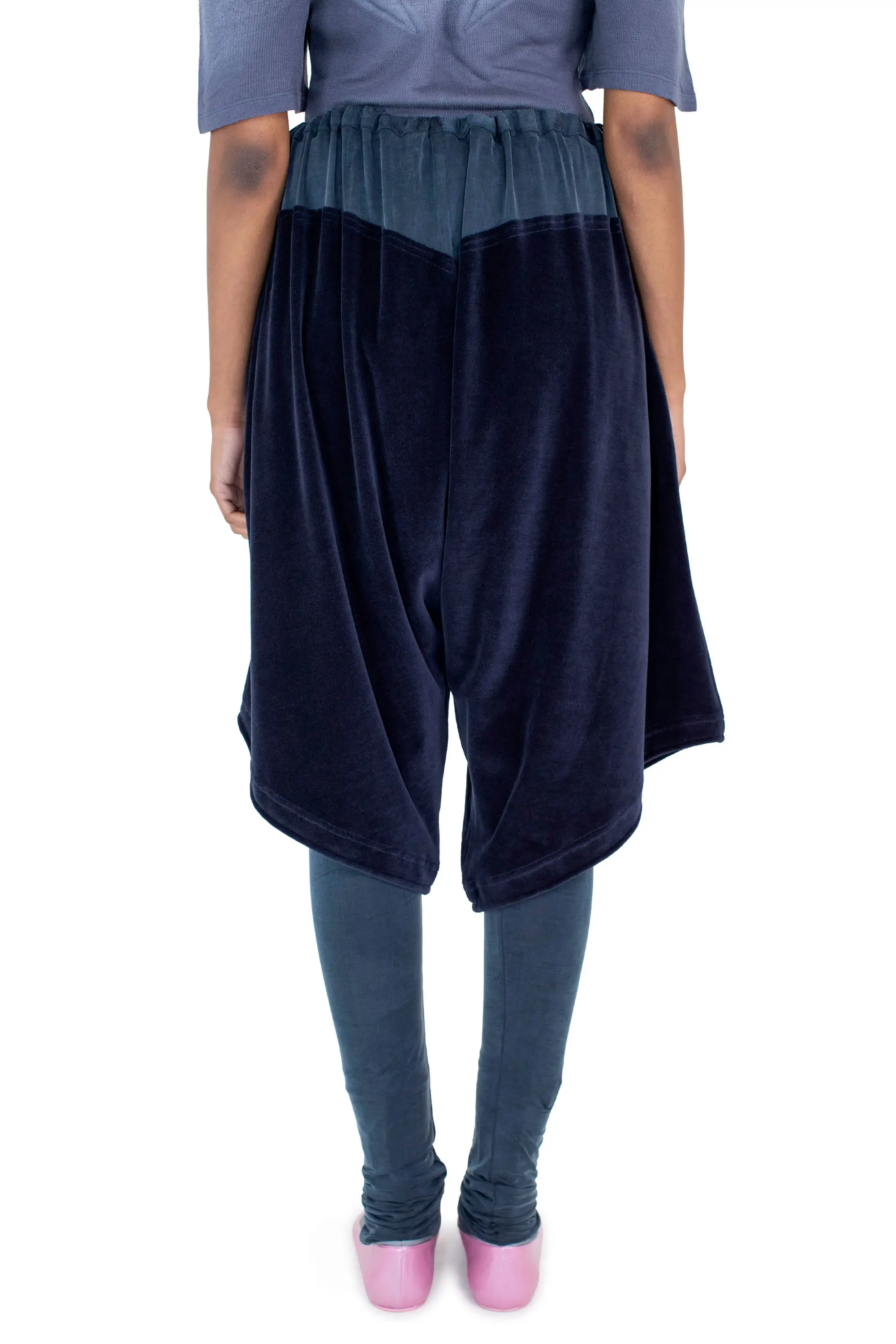 KIKO KOSTADINOV PENNON JERSEY TROUSER - SPRUCE BLUE/MIDNIGHT NAVY