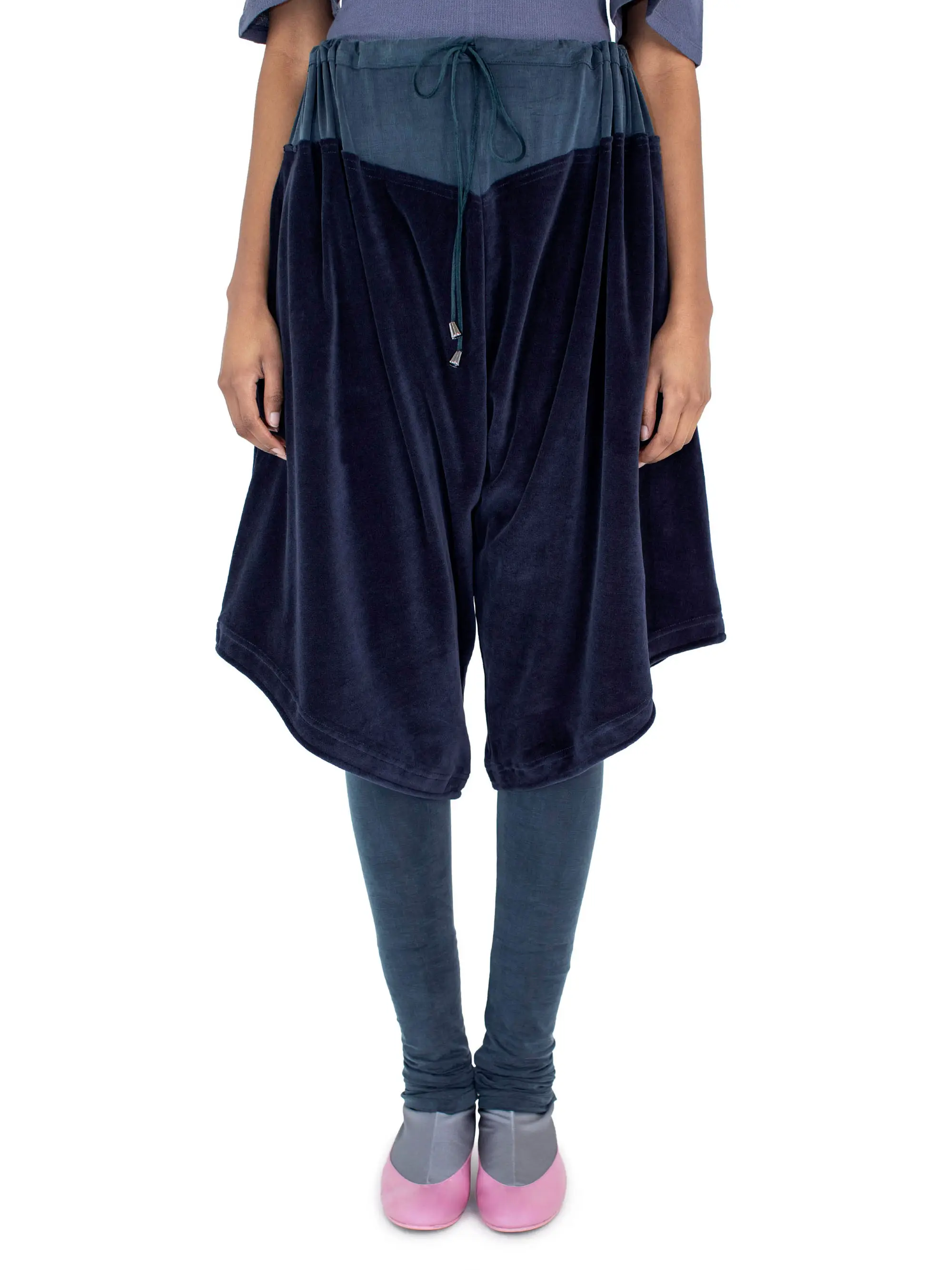 KIKO KOSTADINOV PENNON JERSEY TROUSER - SPRUCE BLUE/MIDNIGHT NAVY