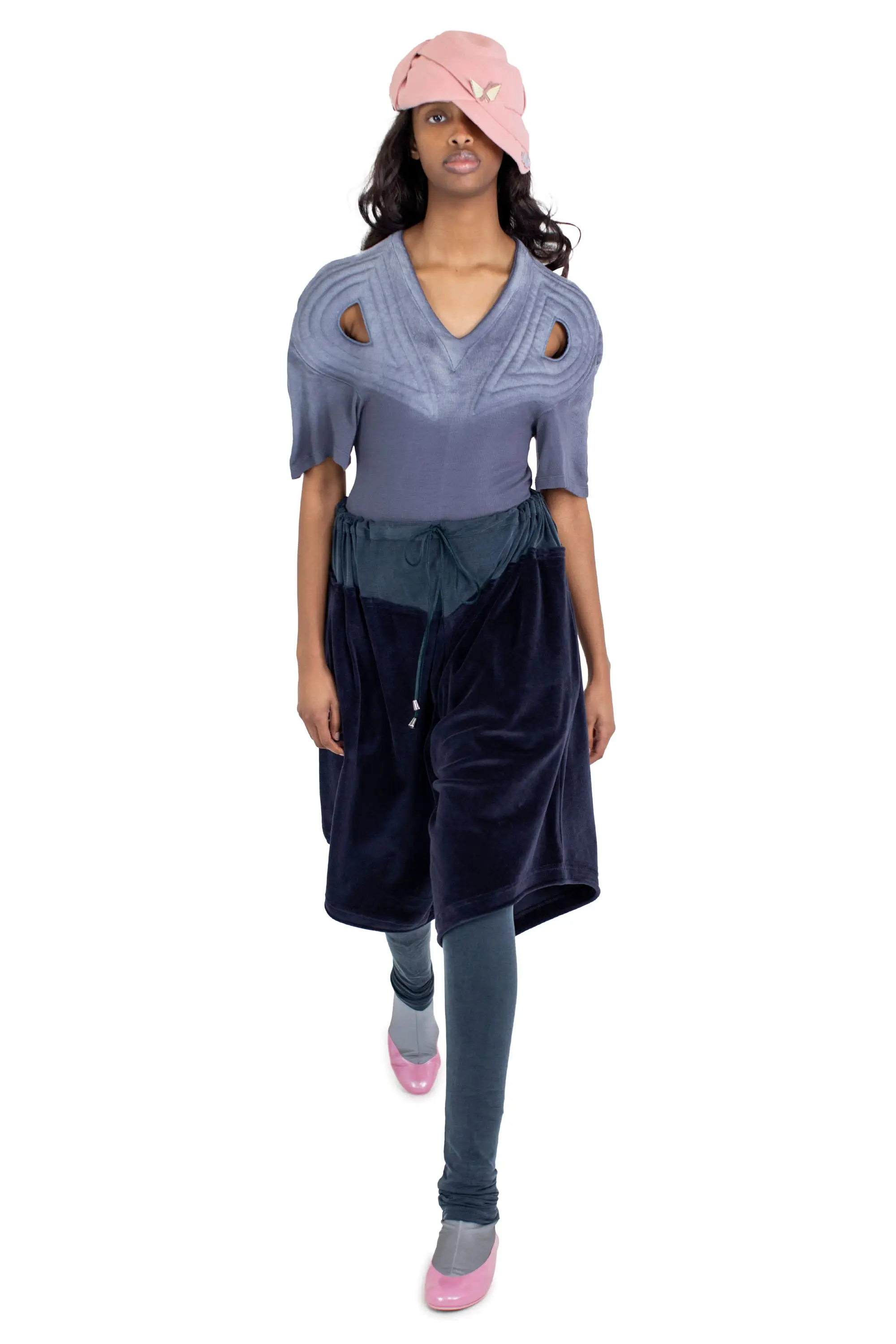 KIKO KOSTADINOV PENNON JERSEY TROUSER - SPRUCE BLUE/MIDNIGHT NAVY