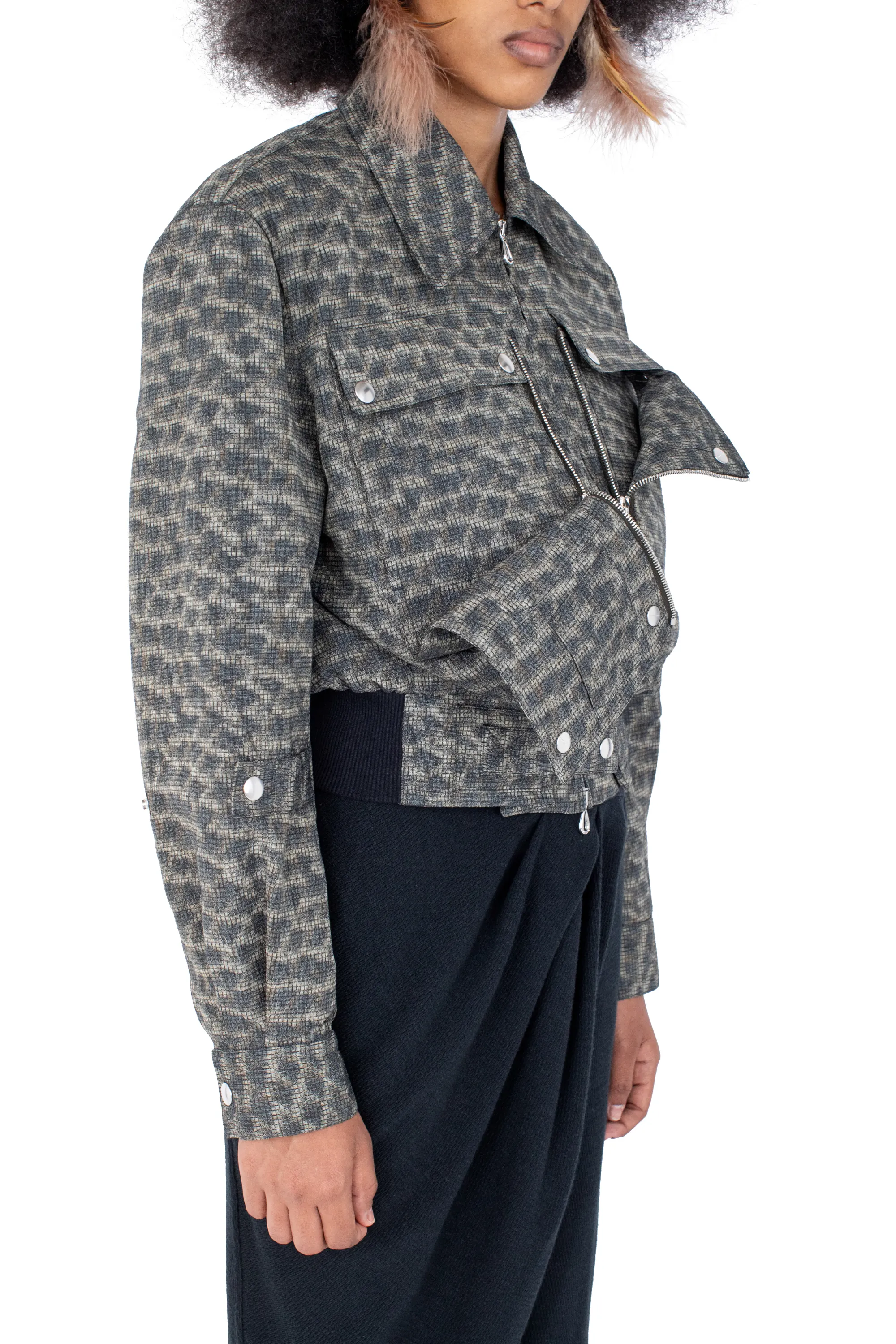 KIKO KOSTADINOV PEREGRINE JACKET - FEATHER PRINT