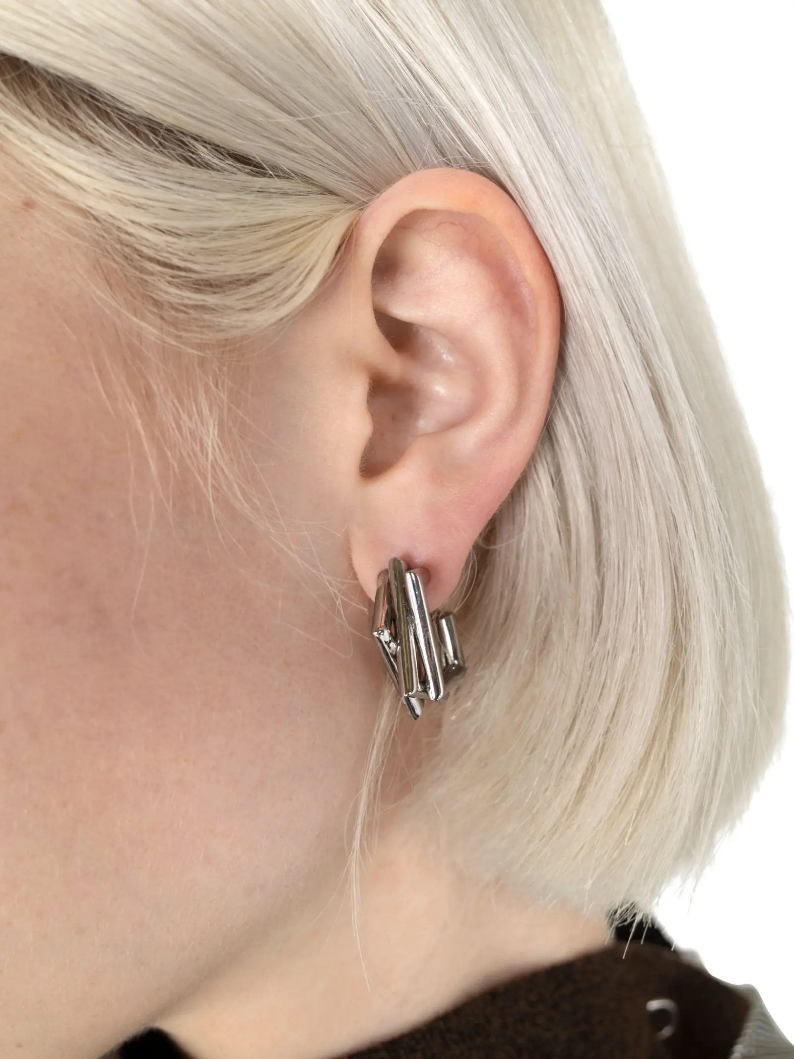 KIKO KOSTADINOV POLYGON EARRINGS PALLADIUM