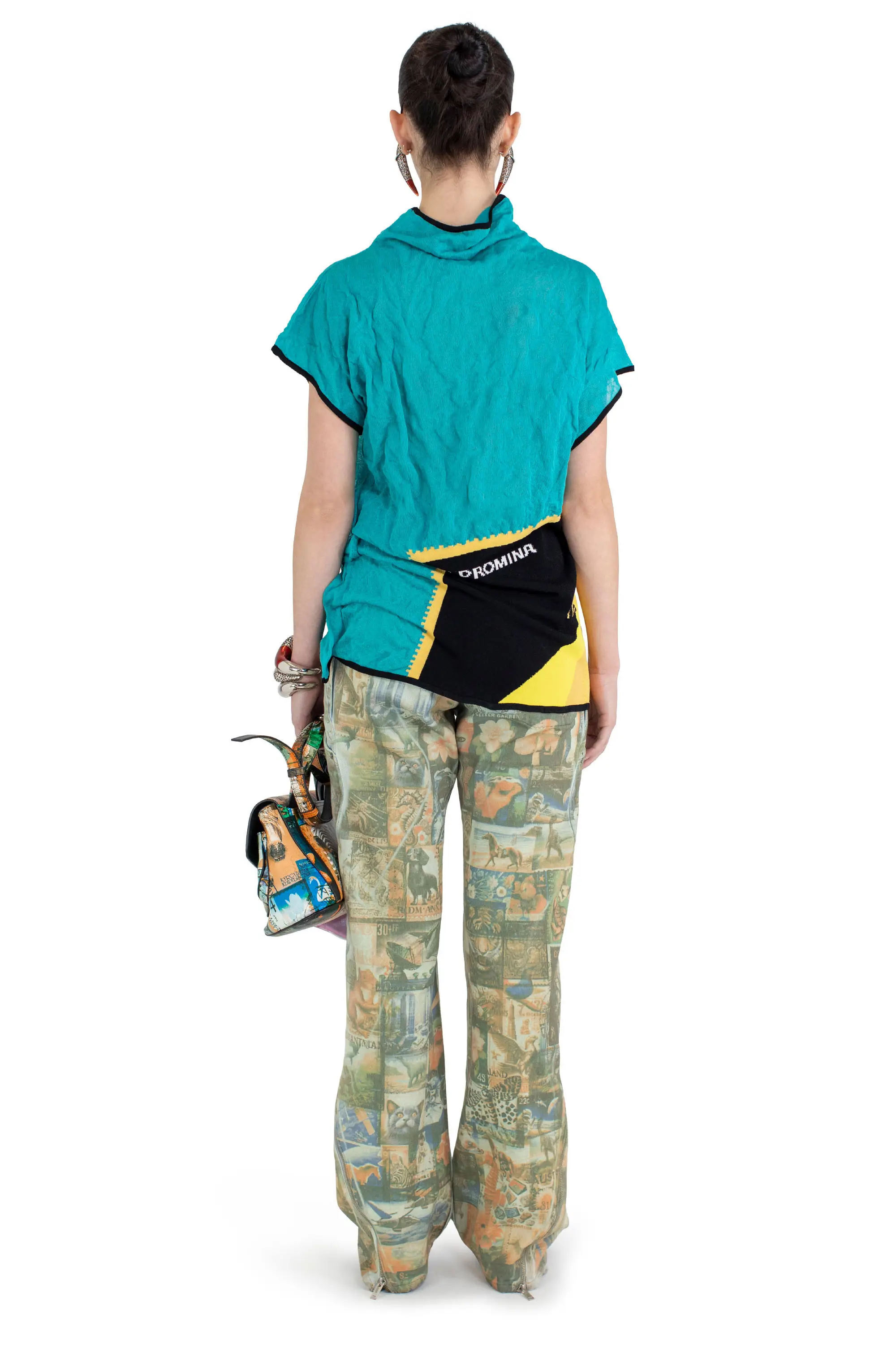 KIKO KOSTADINOV PROMINA KNIT TOP - BALTIC/SUNSHINE INTARSIA