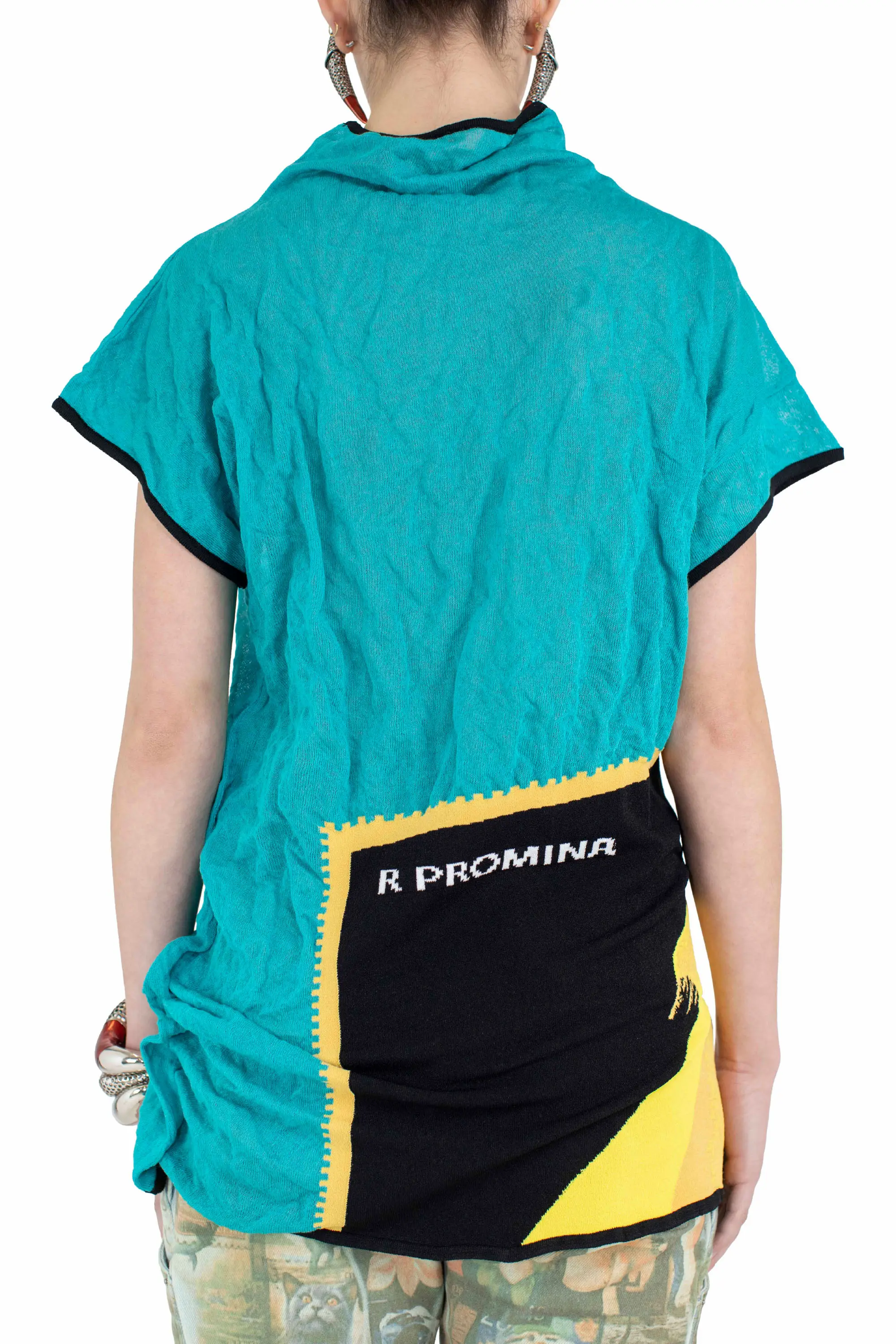 KIKO KOSTADINOV PROMINA KNIT TOP - BALTIC/SUNSHINE INTARSIA