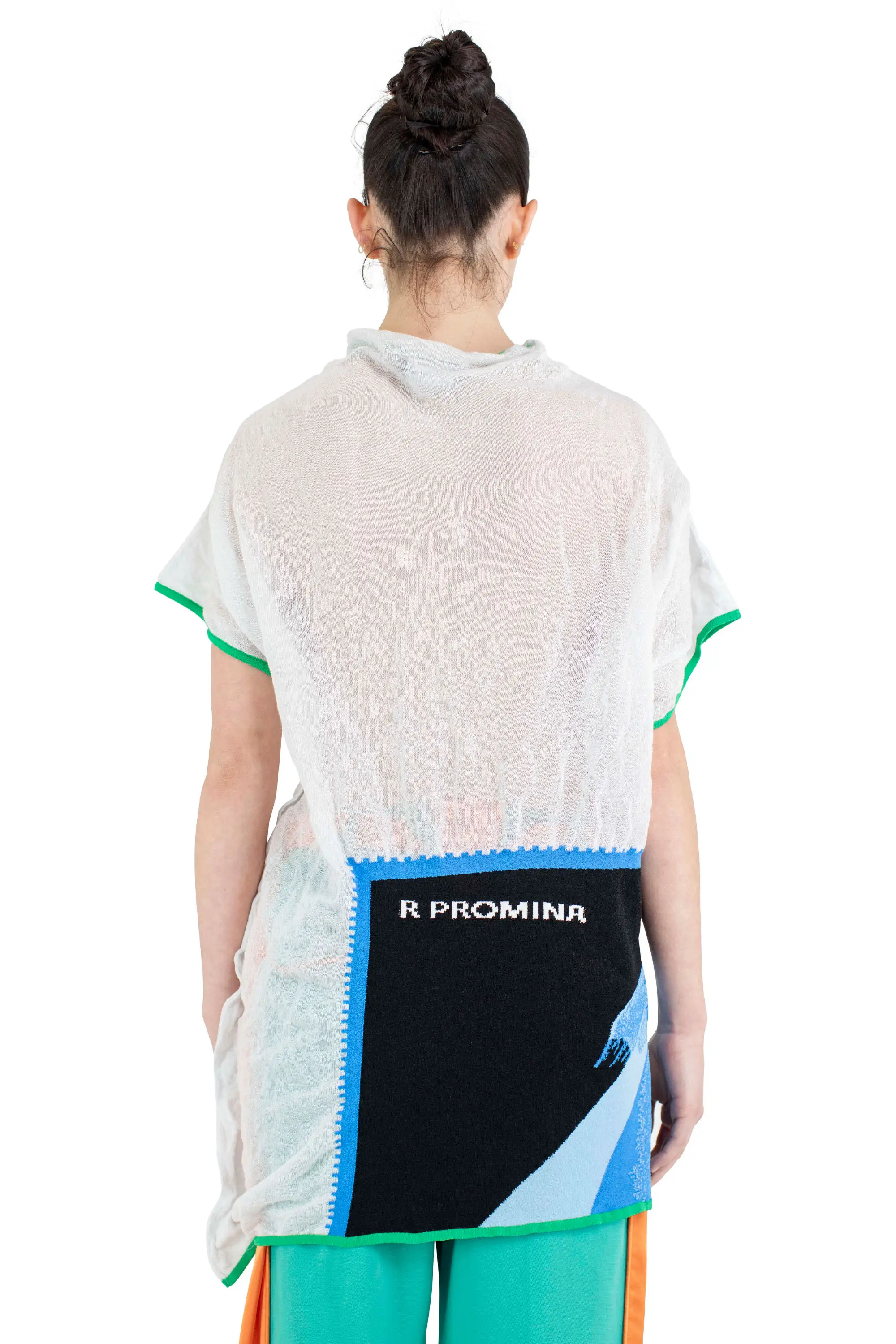 KIKO KOSTADINOV PROMINA KNIT TOP - WHITE/NIGHT SCAPE INTARSIA