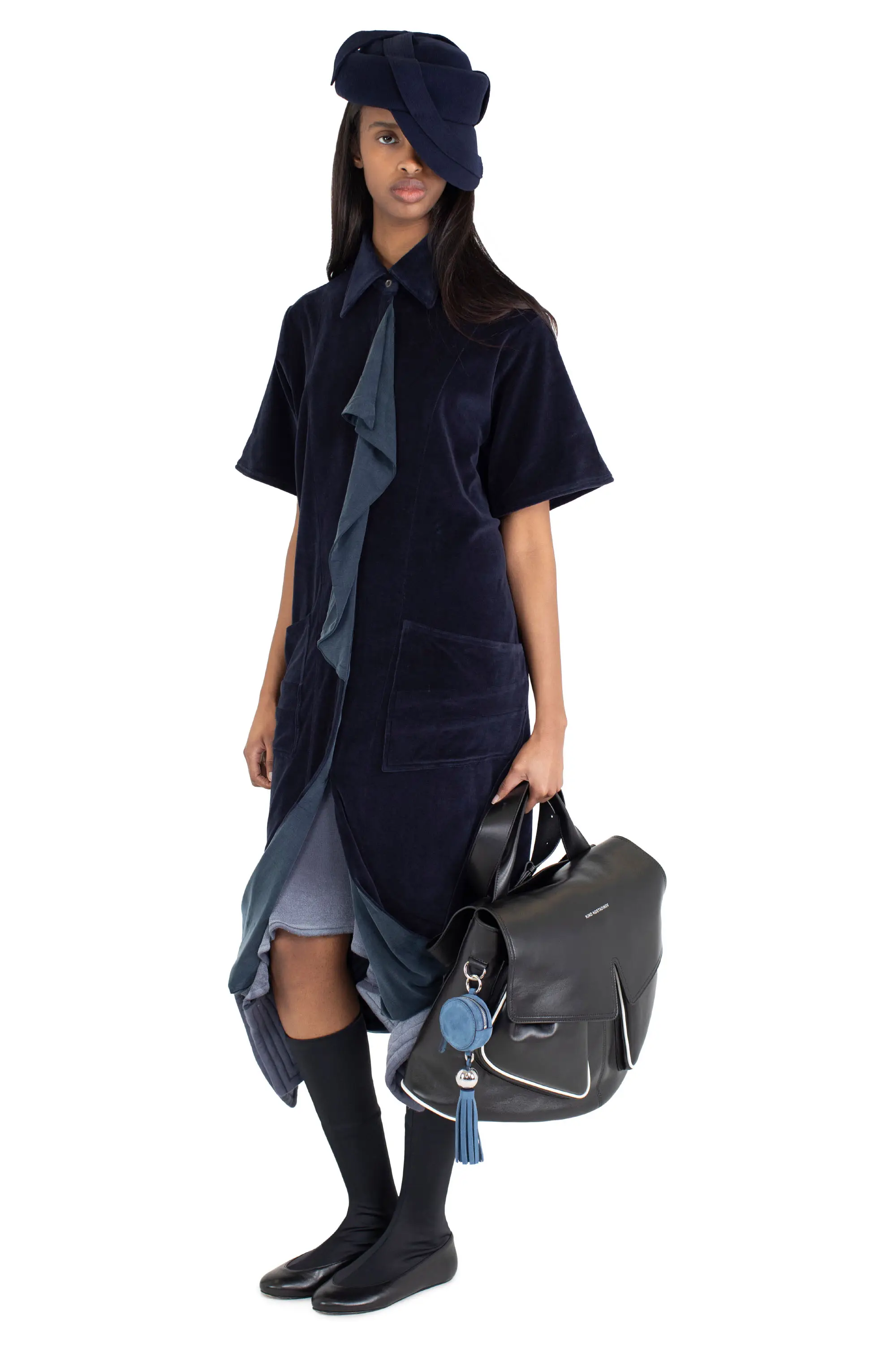 KIKO KOSTADINOV QUASAR JERSEY DRESS - MIDNIGHT NAVY/SPRUCE BLUE