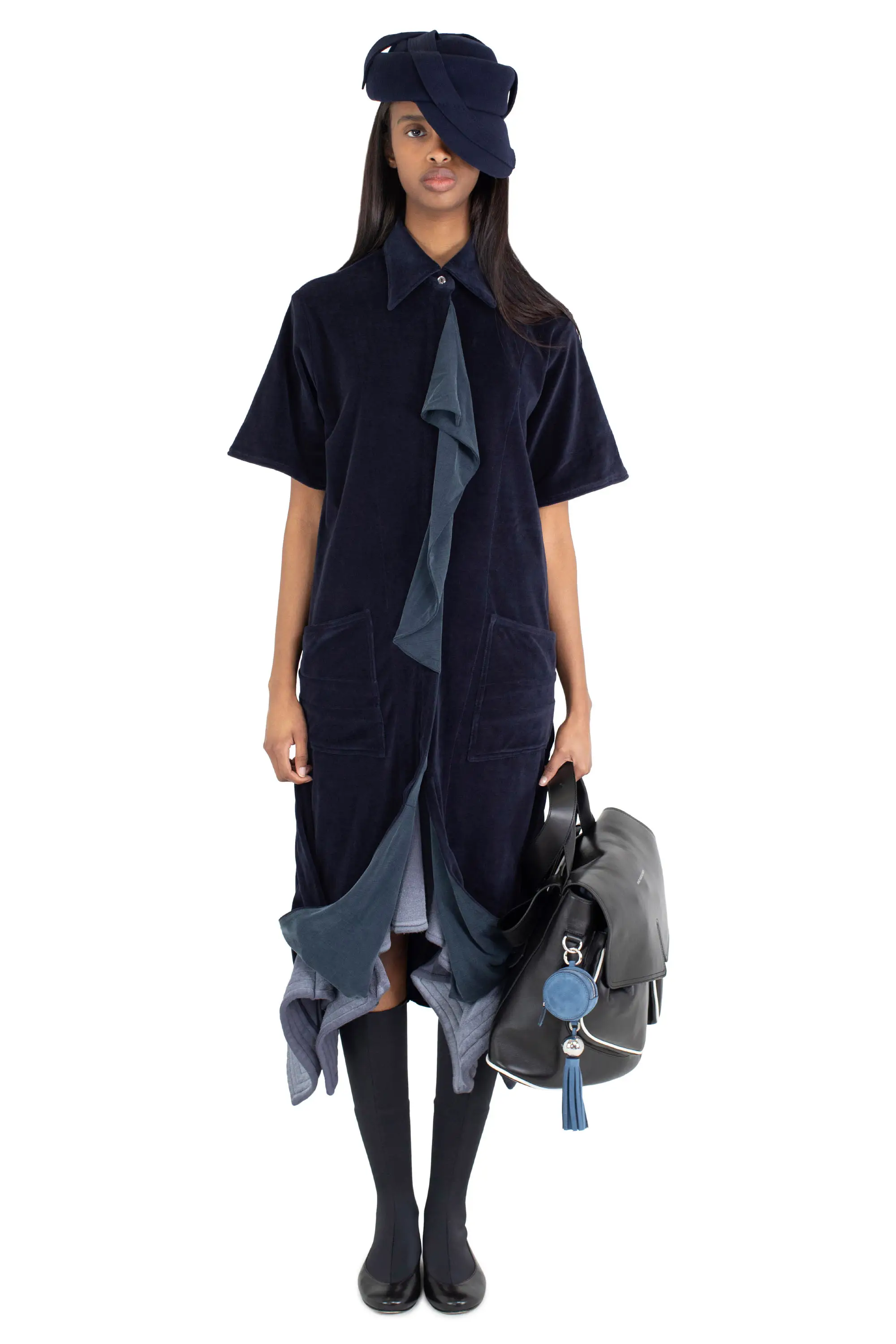 KIKO KOSTADINOV QUASAR JERSEY DRESS - MIDNIGHT NAVY/SPRUCE BLUE