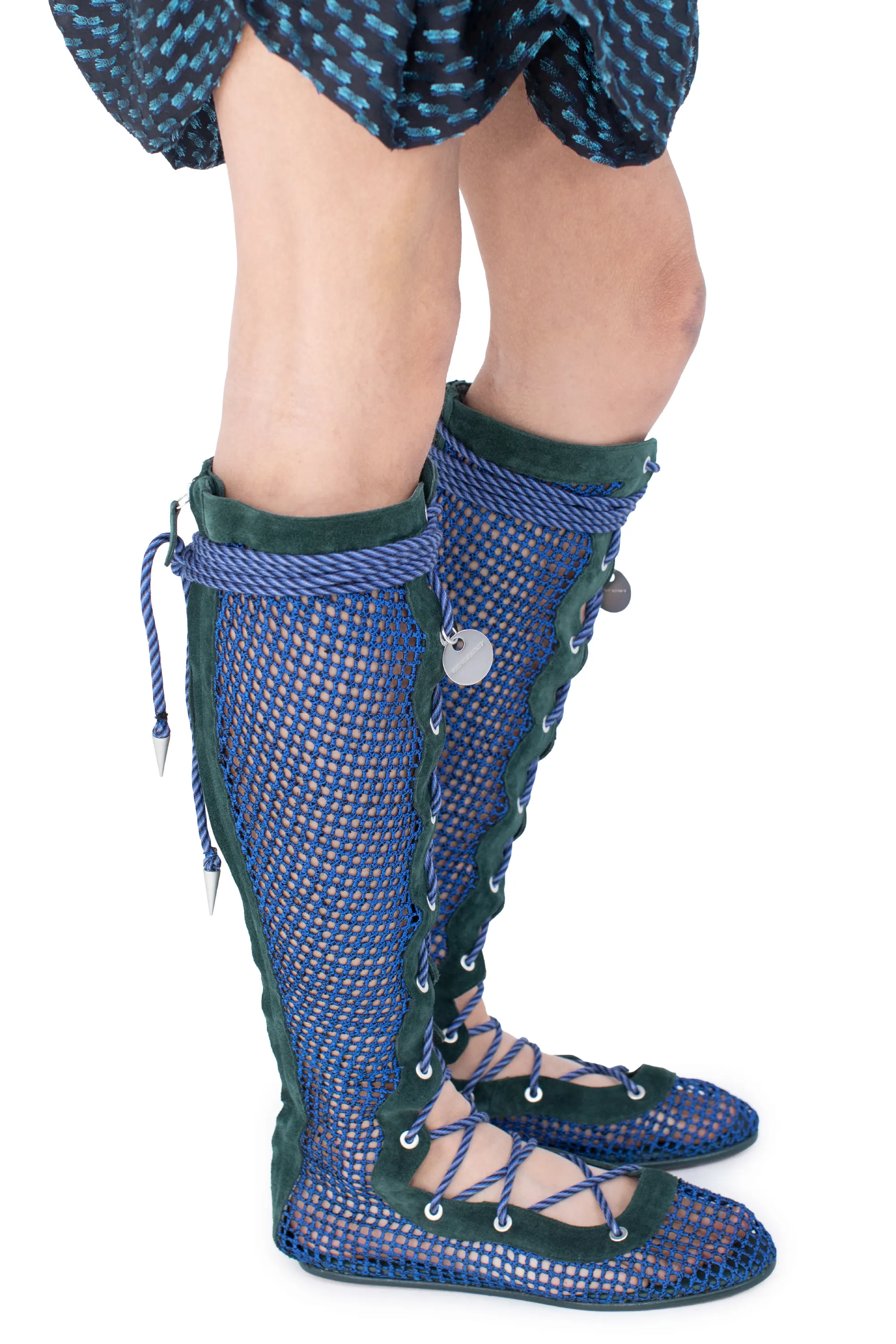 KIKO KOSTADINOV RETICELLA KNEE HIGH BOOT - SAPPHIRE